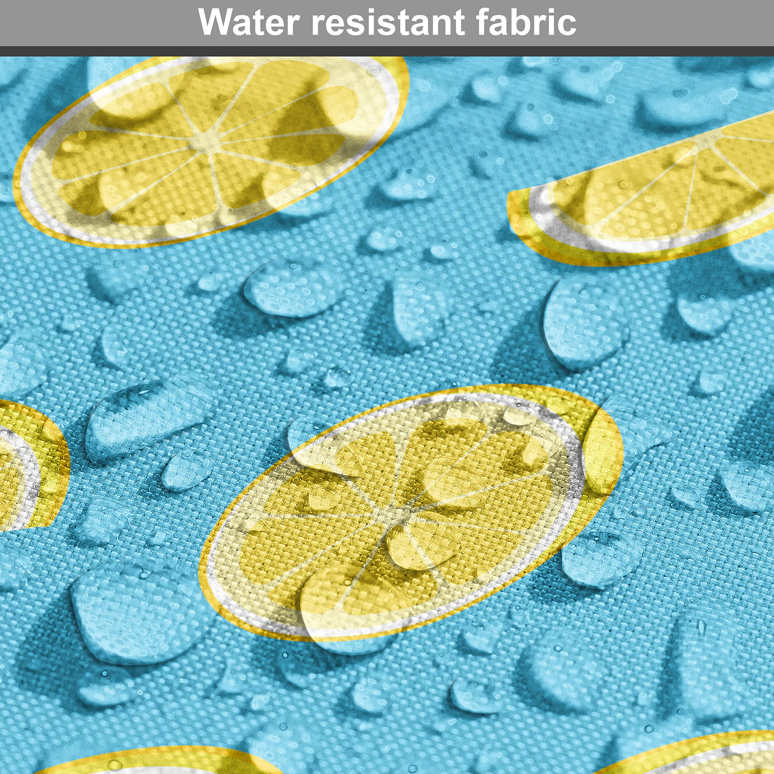 Ambesonne Yellow and Blue Fabric by The Yard - 10 Yards of Upholstery & Home Decor Fabric with Fresh Lemon Slice Pattern for Summer Decor, DIY Projects, Curtains, Pillows & Table Runners - Sky Blue & Yellow Decorative Cotton Fabric for Living Room, Bedroom & Kitchen
