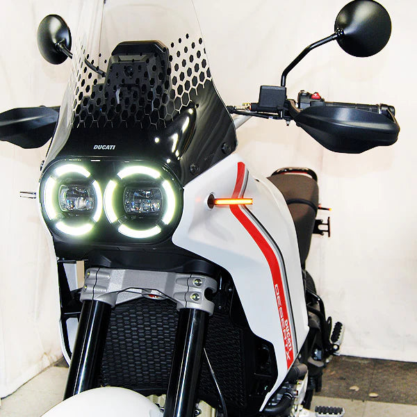 Ducati DesertX Front Turn Signals LED Lights for 2022-Present Models - High Visibility Motorcycle Indicators for Off-Road & Street Riding