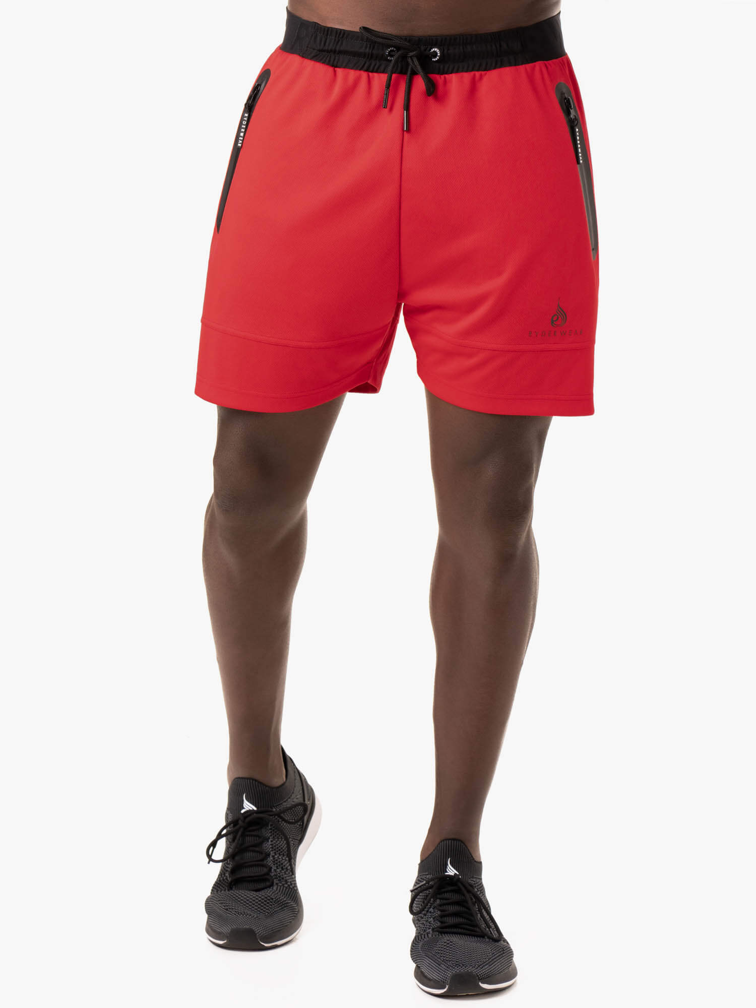 Advanced Mesh Running Shorts for Men - Breathable & Lightweight Workout Shorts with Pockets - Perfect for Gym, Jogging & Outdoor Sports (Red)