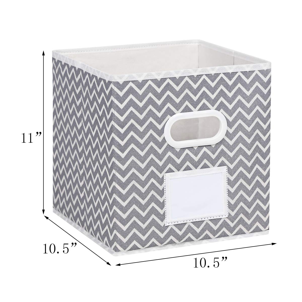 MAX Houser 6-Pack Foldable Fabric Storage Bins with Handles - Grey Cloth Organizer Baskets for Bedroom, Closet, Nursery & Office Organization (Multi-Purpose Storage Solution)