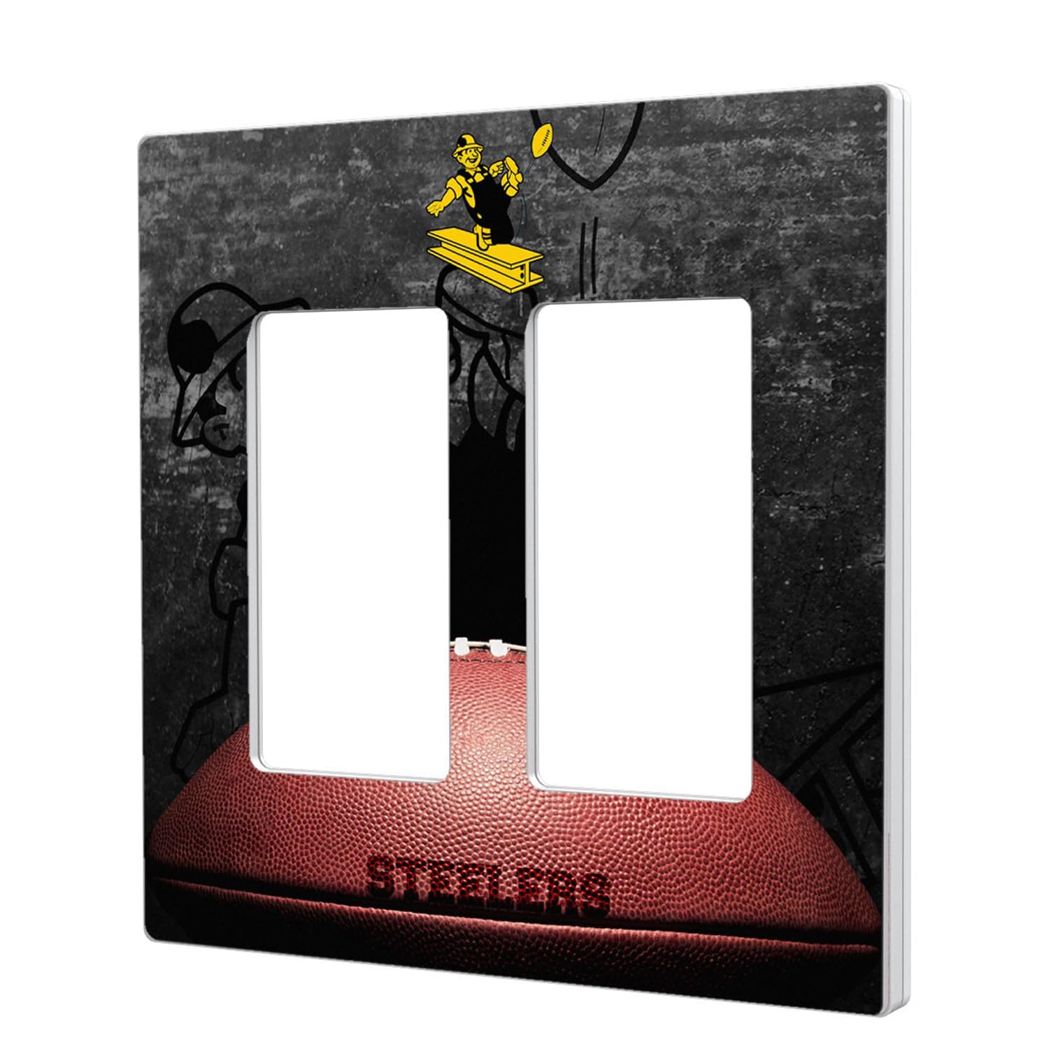 NFL Legendary Design Double Rocker Light Switch Plate - Decorative Wall Plate for Bedroom, Living Room, and Game Room