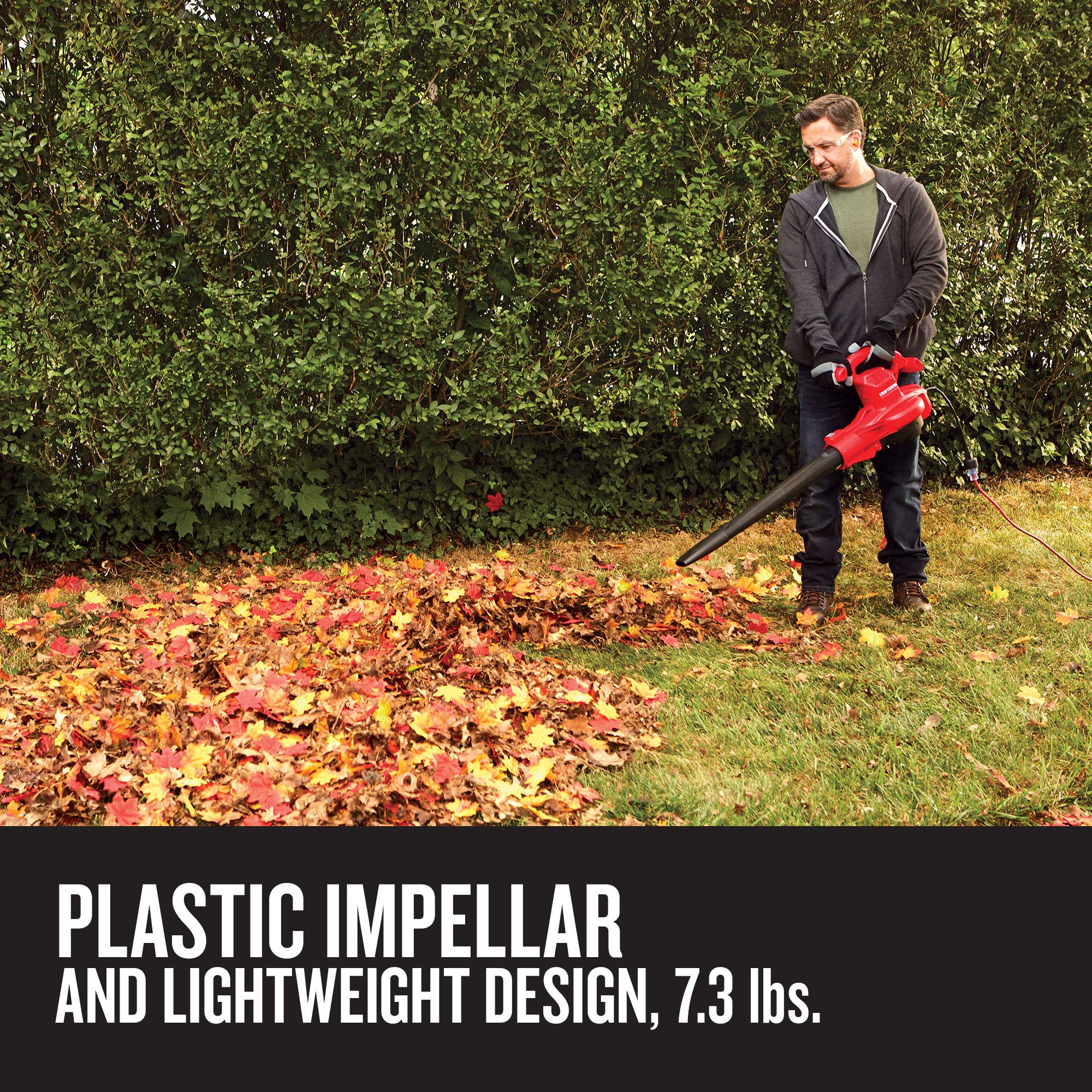 CRAFTSMAN 3-in-1 Leaf Blower, Vacuum & Mulcher - 230 MPH, 12 Amp Corded Electric (CMEBL700) for Yard Cleaning, Lawn Maintenance & Leaf Removal