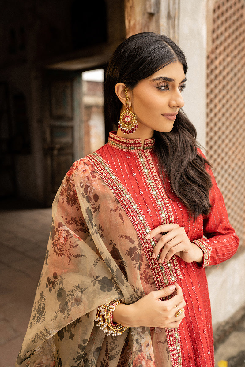 KEHKASHAAN 2PC Women's Ethnic Outfit Set (Embroidered Shirt & Dupatta Scarf) for Festivals, Weddings & Special Occasions