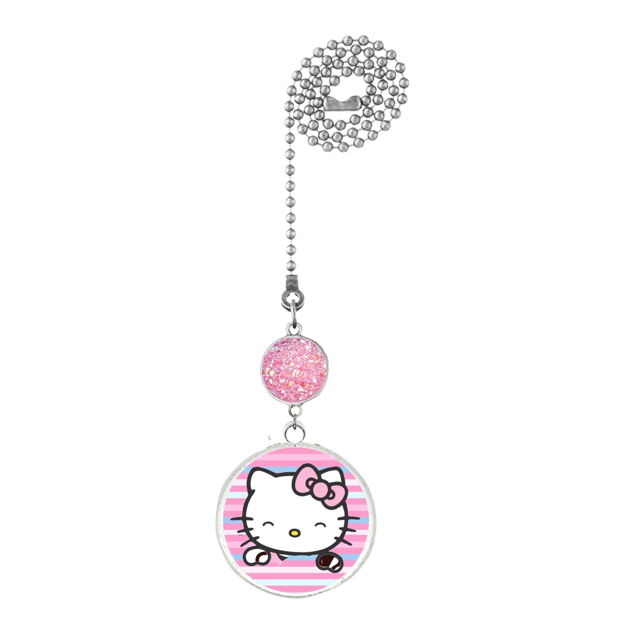 Handmade Unique Original Design Ceiling Fan Pull - Kitty & Glitter Light Pull Charm for Home Decor | Perfect for Bedroom, Nursery & Boho Style Interiors