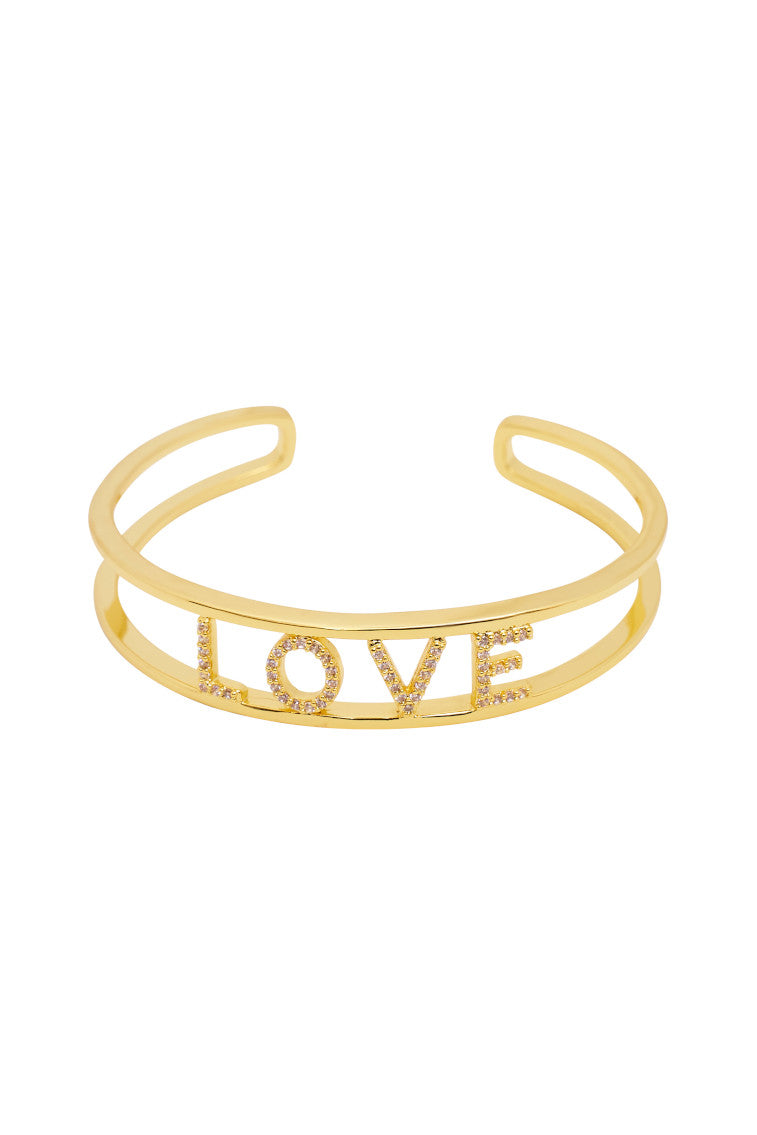 Hypso Love Bangle - Elegant Adjustable Gold Plated Bracelet for Women, Perfect for Valentine's Day Gifts, Anniversary, Date Night & Special Occasions