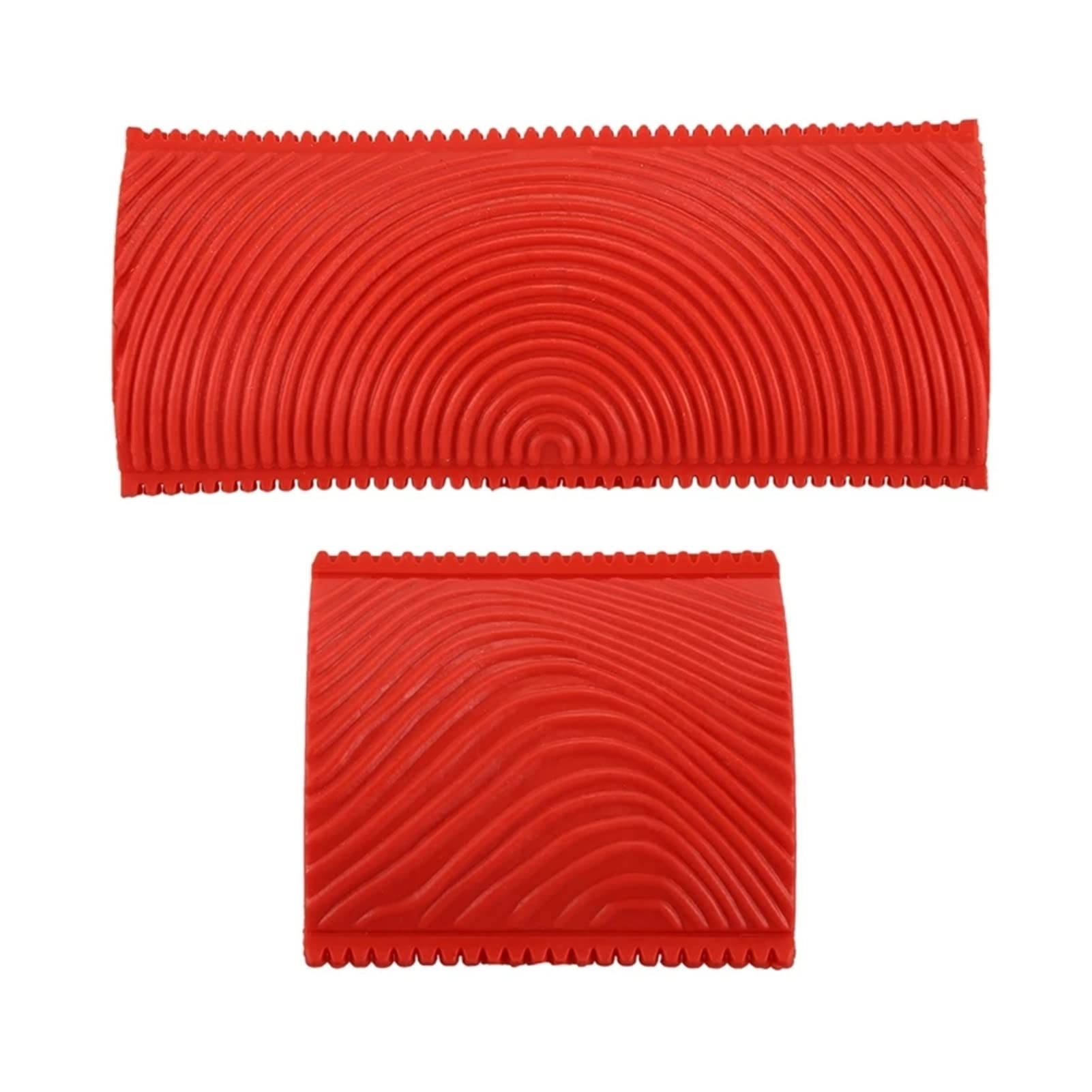 2PCS 3-6 Inch Wood Grain Paint Roller Brush Set - Wall Texture Art Painting Tools for DIY Home Improvement (Red) - Perfect for Faux Wood Finishes & Accent Walls