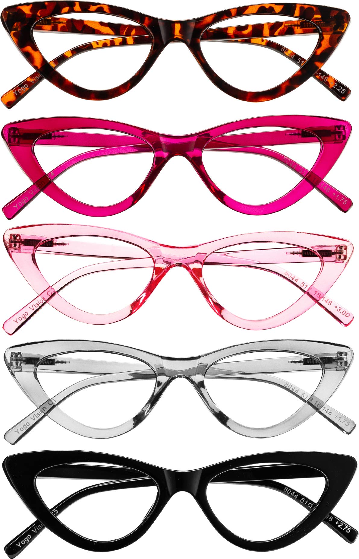 Yogo Vision Reading Glasses for Women - Stylish Cateye Eyewear with Lightweight Spring Hinge Frame | Perfect for Reading, Working & Computer Use