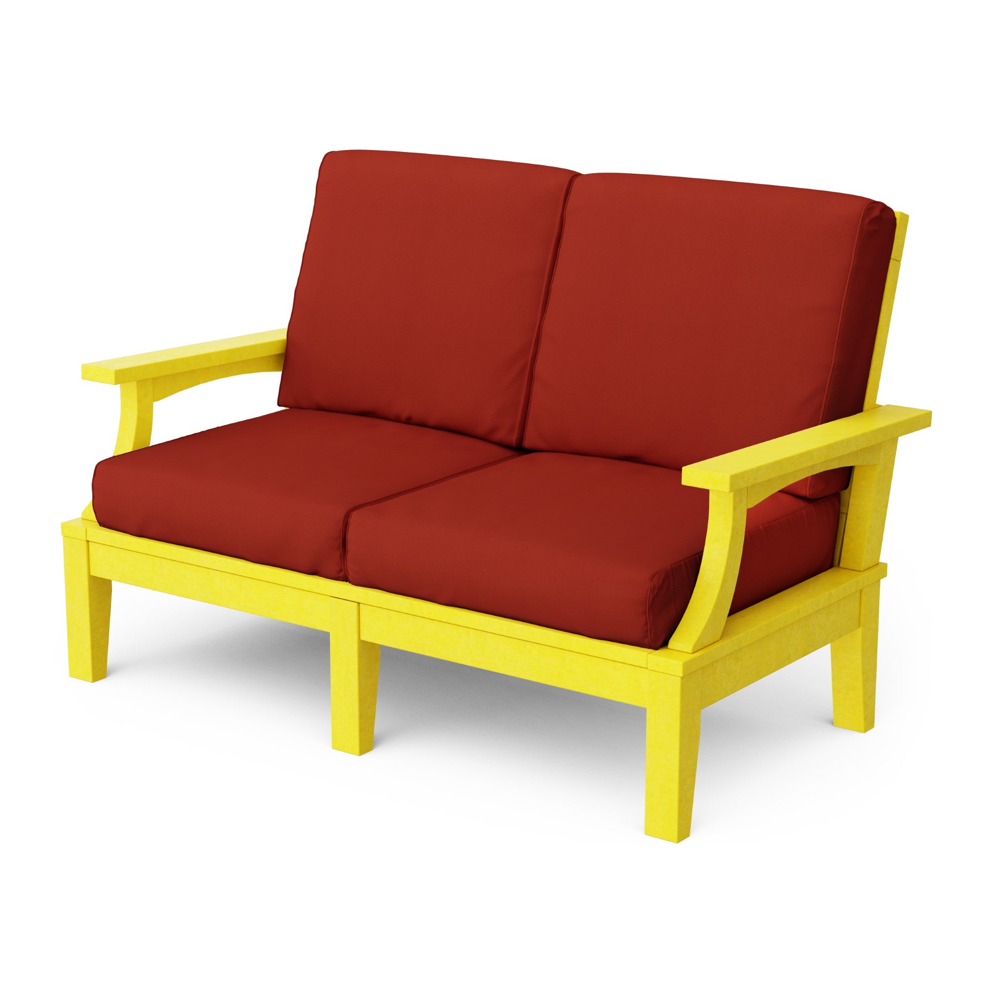 Heritage Deep Seating Love Seat Cushioned Sofa - Outdoor Patio Furniture for Garden, Poolside & Backyard Relaxation