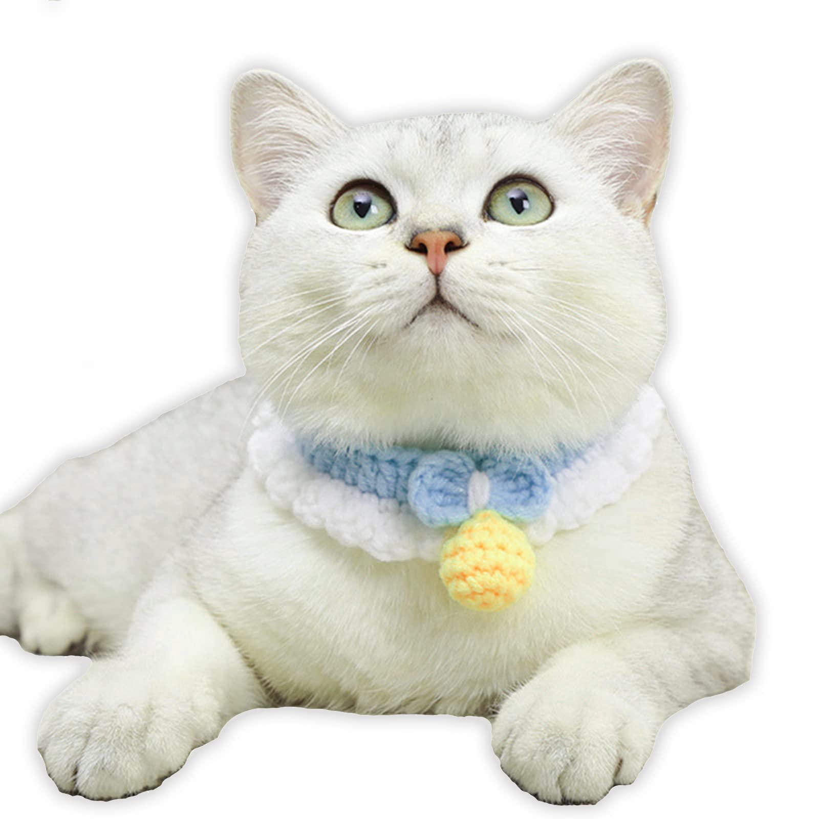SUJAYU Breakaway Cat Collar with Bow Tie - Handmade Cotton for Christmas Gifts