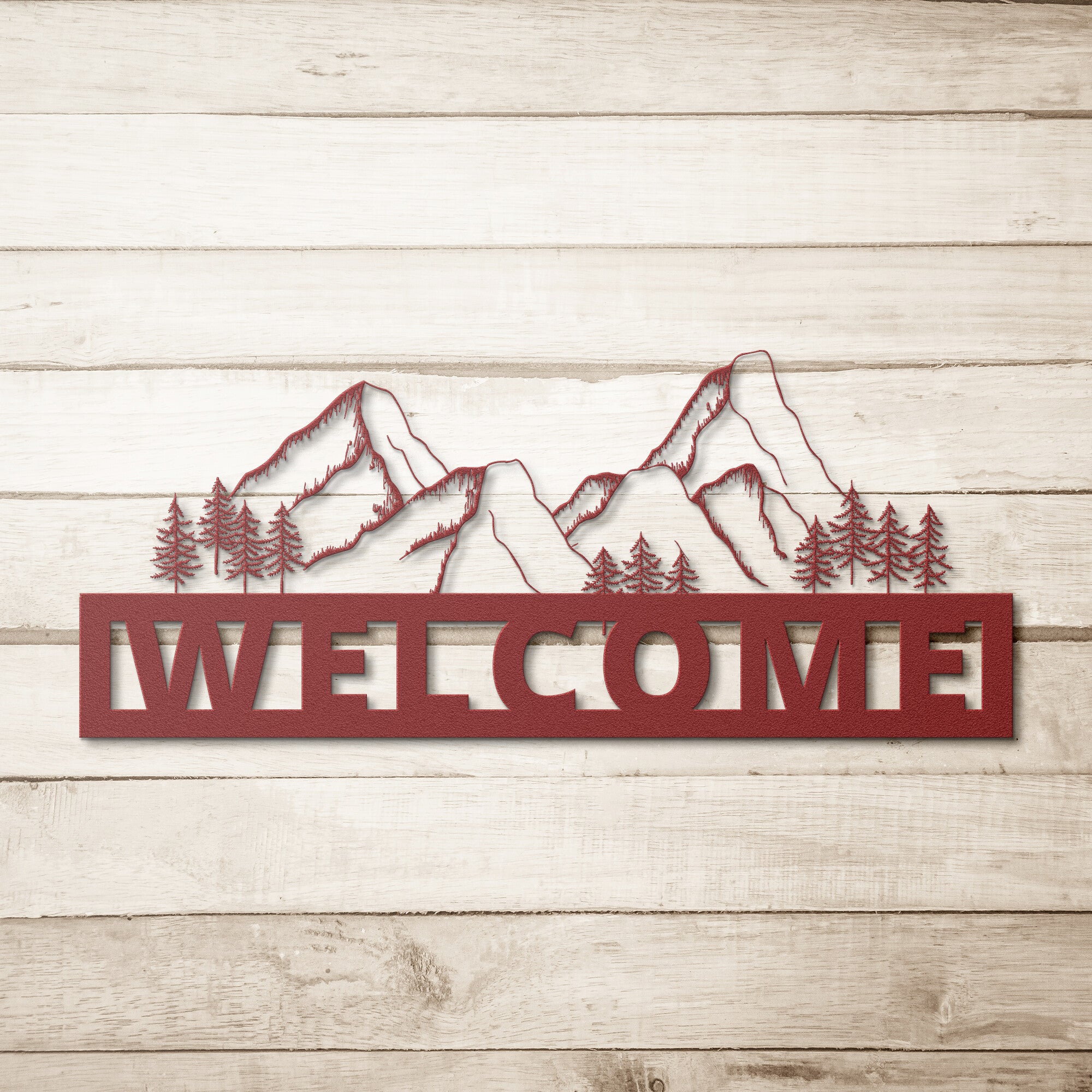 Rustic Welcome Metal Sign - Mountain Valley Wall Decor for Home, Cabin & Farmhouse - Perfect for Porch, Entryway & Outdoor Decor