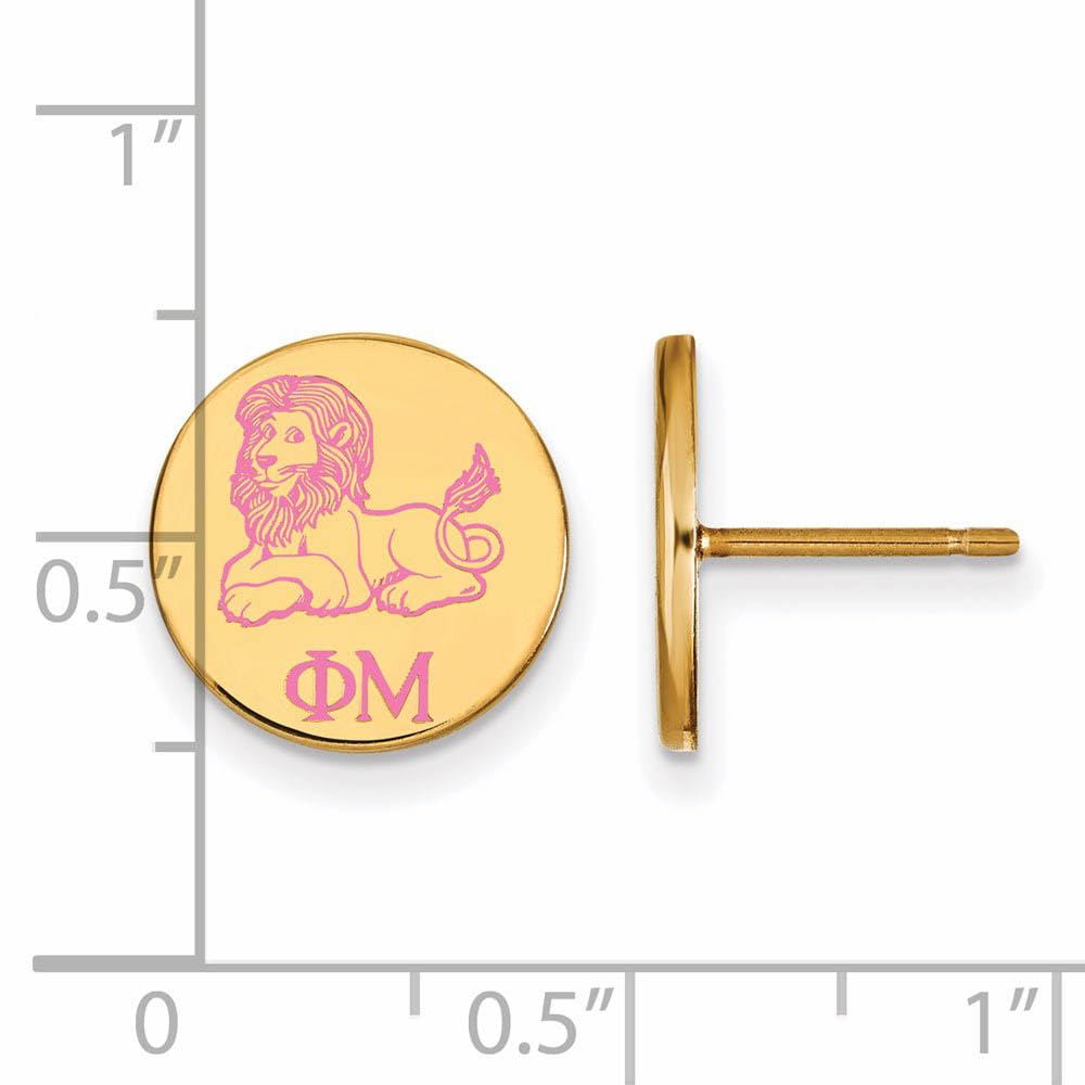 Sterling Silver Phi Mu Enameled Post Earrings - Greek Letter Sorority Jewelry for Women, Perfect for Sisterhood Events, Graduation Gifts & Everyday Wear