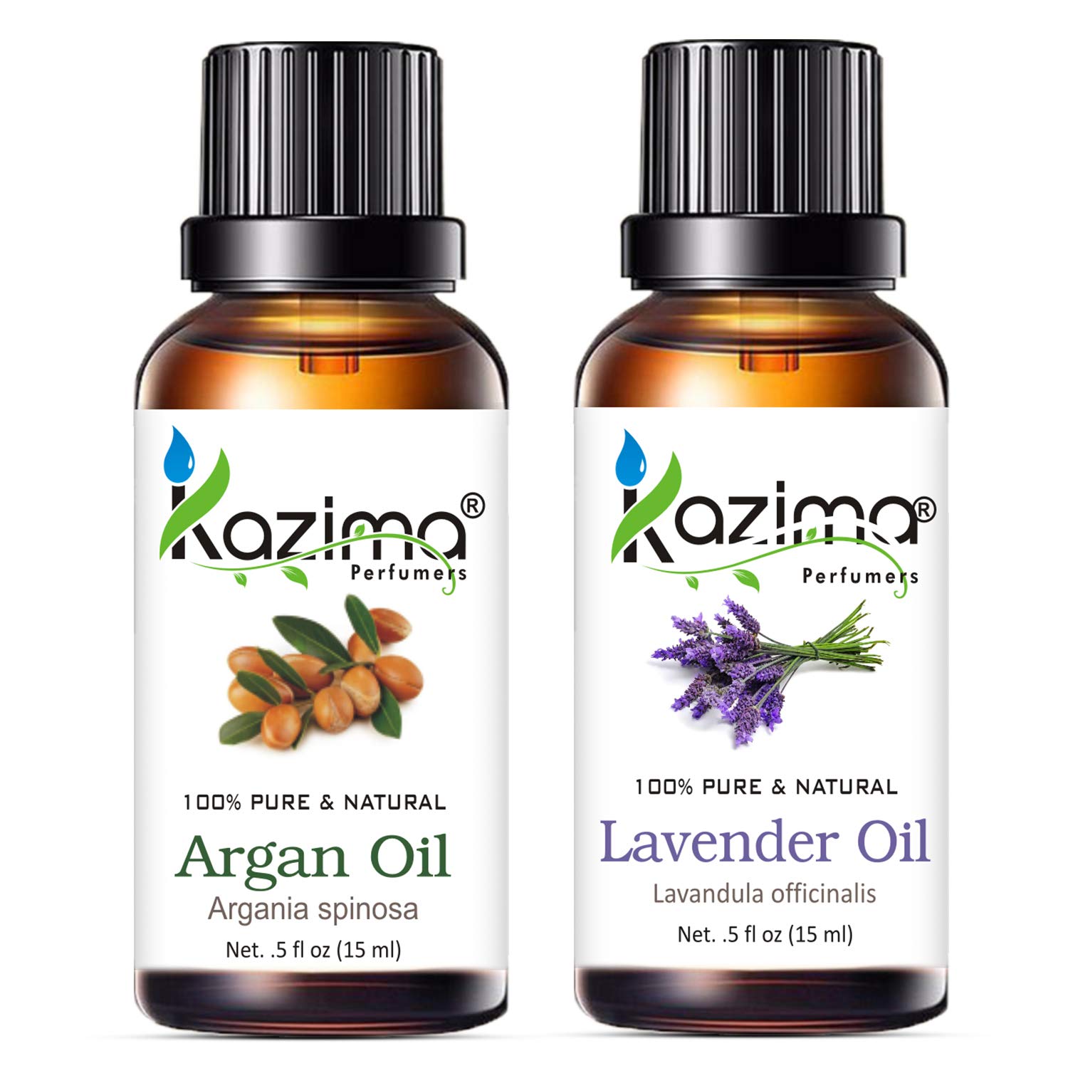 100% Pure Moroccan Argan Carrier Oil & Lavender Essential Oil Combo - Natural Acne Treatment, Scalp Nourishment, Skin Moisturizer & Hair Growth Solution | Perfect for Aromatherapy, Massage & DIY Beauty Products