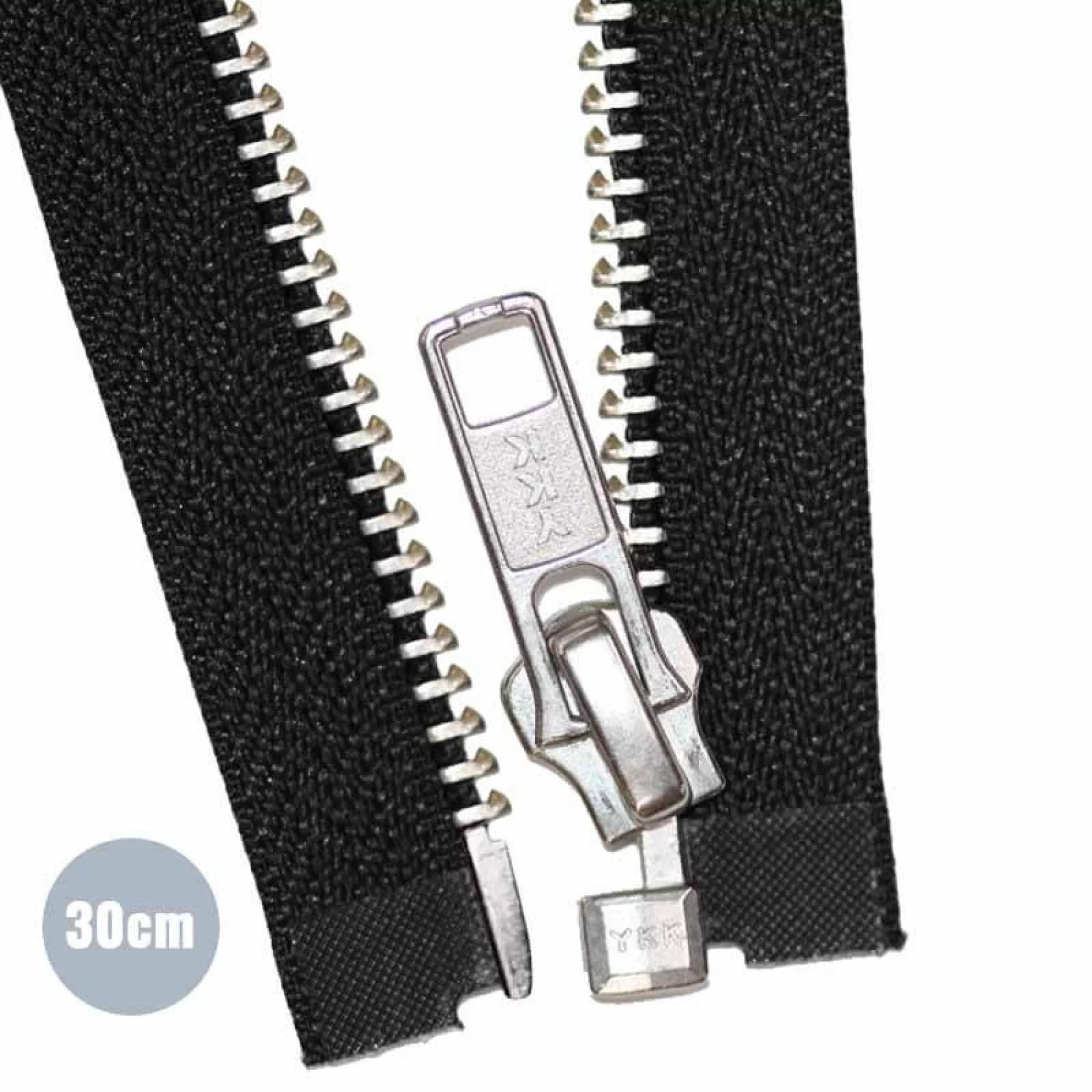 Durable Divisible Metal Zipper with Nickel Finish - Perfect for Bags, Jackets & DIY Projects