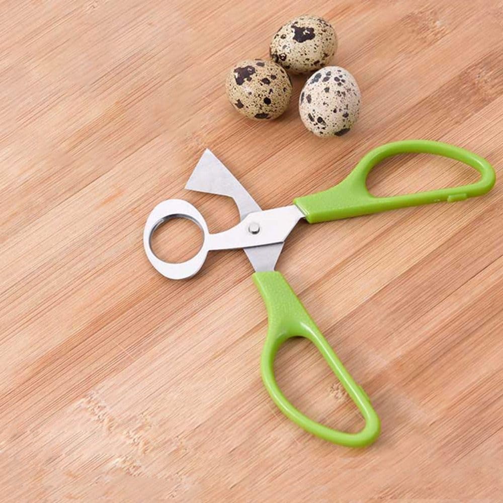 Premium Stainless Steel Quail Egg Scissors - Professional Bird Egg Cutter & Opener - Kitchen Shears for Quail, Chicken, Duck Eggs - Ergonomic Home Cooking Tool (Green) - Perfect for Breakfast Prep, Baking & Gourmet Cooking