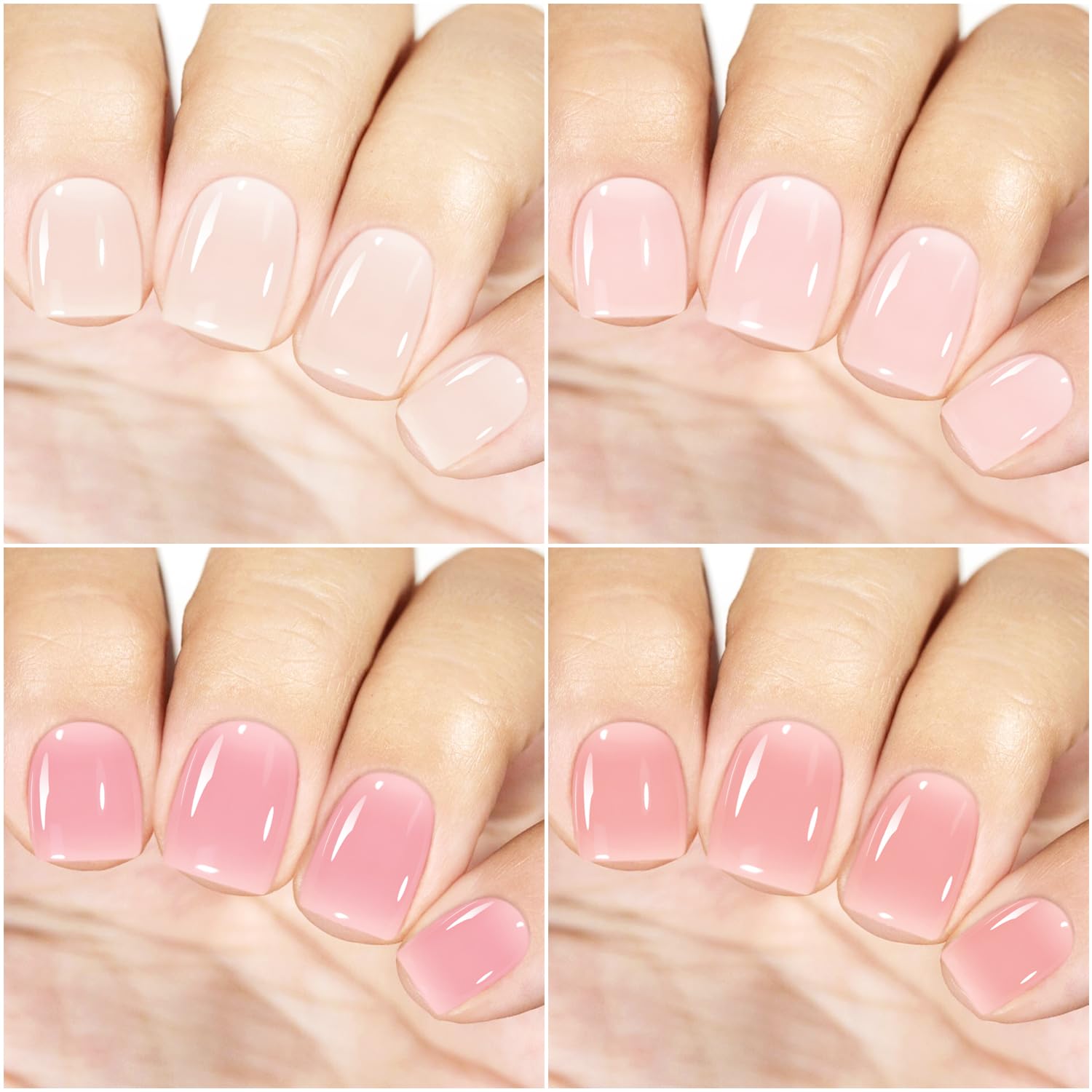 Vishine 45 Colors Gel Nail Polish Starter Kit with UV LED Nail Lamp - Sheer Milky Pink Jelly Nude Transparent Gel Polish, Base Coat, Top Coat & Matte Top Coat - Complete Nail Art Manicure Tools Set for Home Salon & Professional Use