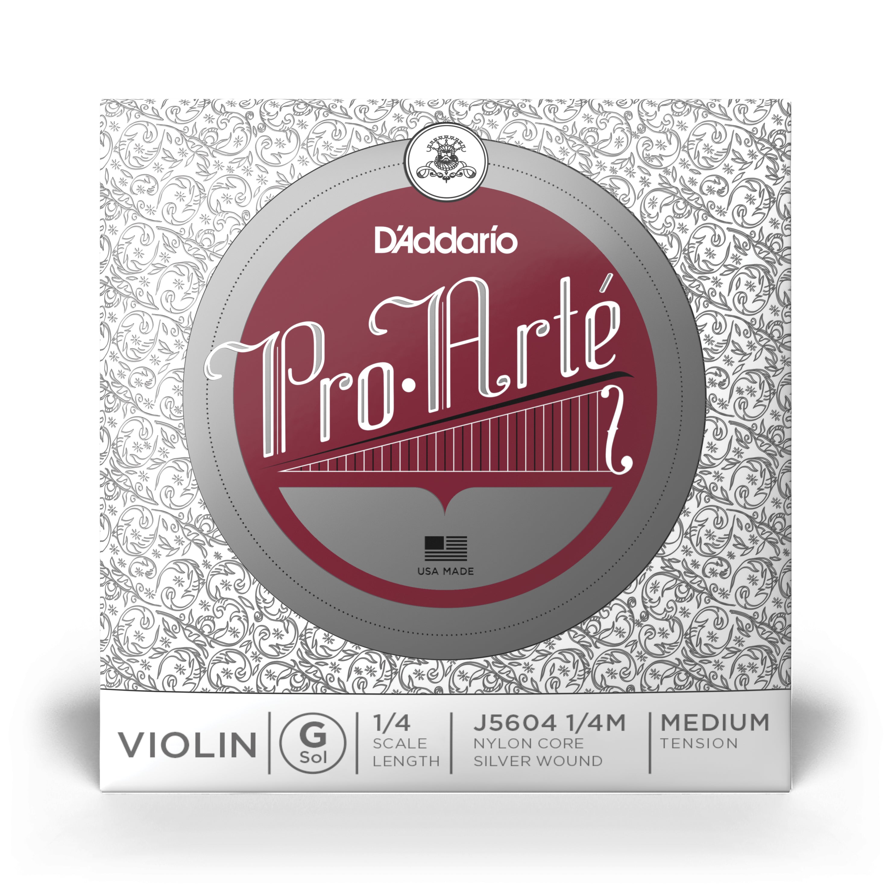 D'Addario J5604 Pro Arte Violin G String - 1/4 Size, Medium Tension - Premium Quality for Student & Professional Violinists | Perfect for Practice, Performances & Orchestra