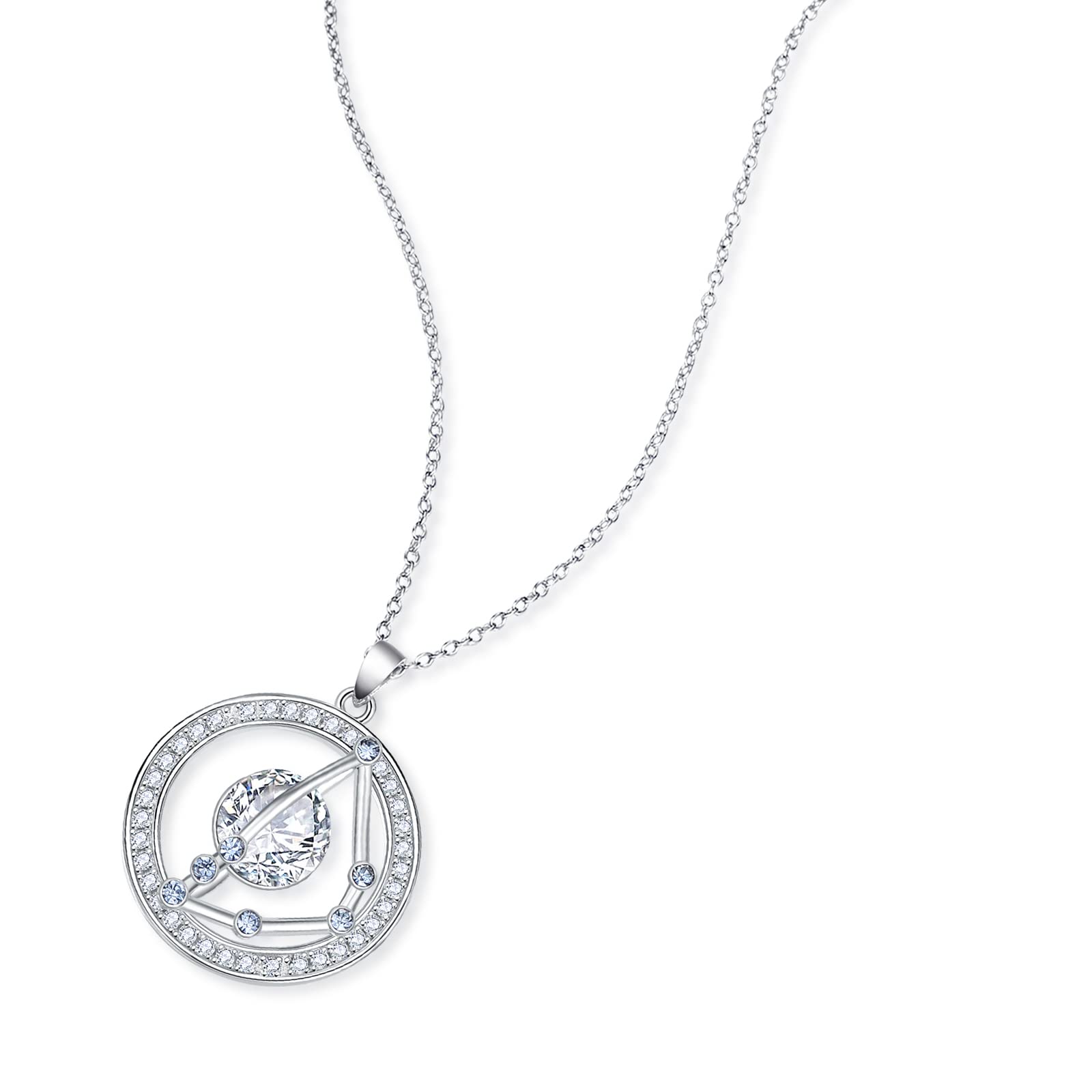 925 Sterling Silver Zodiac Constellation Necklace - Personalized Horoscope Pendant for Women, Birthday Gift for Wife, Mom, Friend | Perfect for Daily Wear, Special Occasions & Astrology Lovers