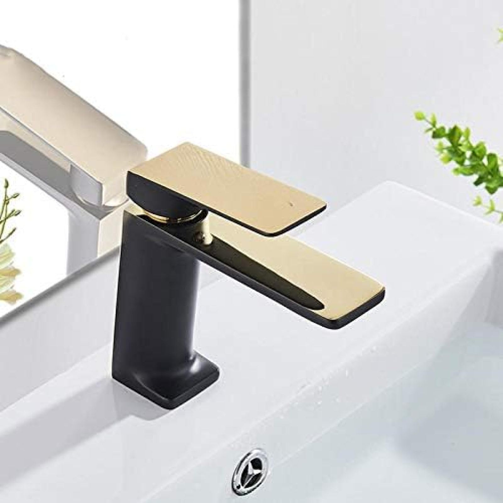 Vintage Black Single Handle Basin Faucet - Hot & Cold Water Mixer Tap for Kitchen, Bathroom, Sink - Deck Mount Wash Basin Faucet with Color Matching Design | Perfect for Farmhouse, RV, Laundry Room & Vintage Style Decor
