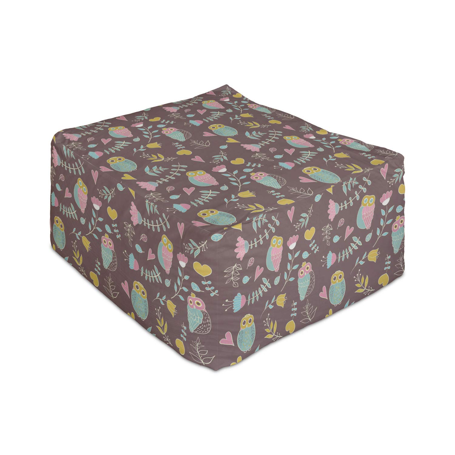 Ambesonne Owl Print Rectangle Pouf - 25