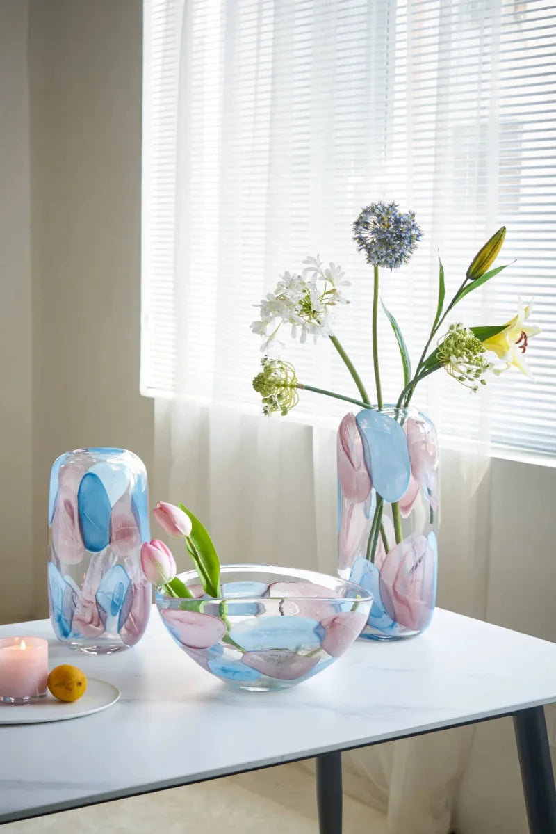 Pastel Bloom Hydroponics Vase - Elegant Glass Flower Vase for Home Decor, Office Desk, Wedding Centerpieces & DIY Plant Growing