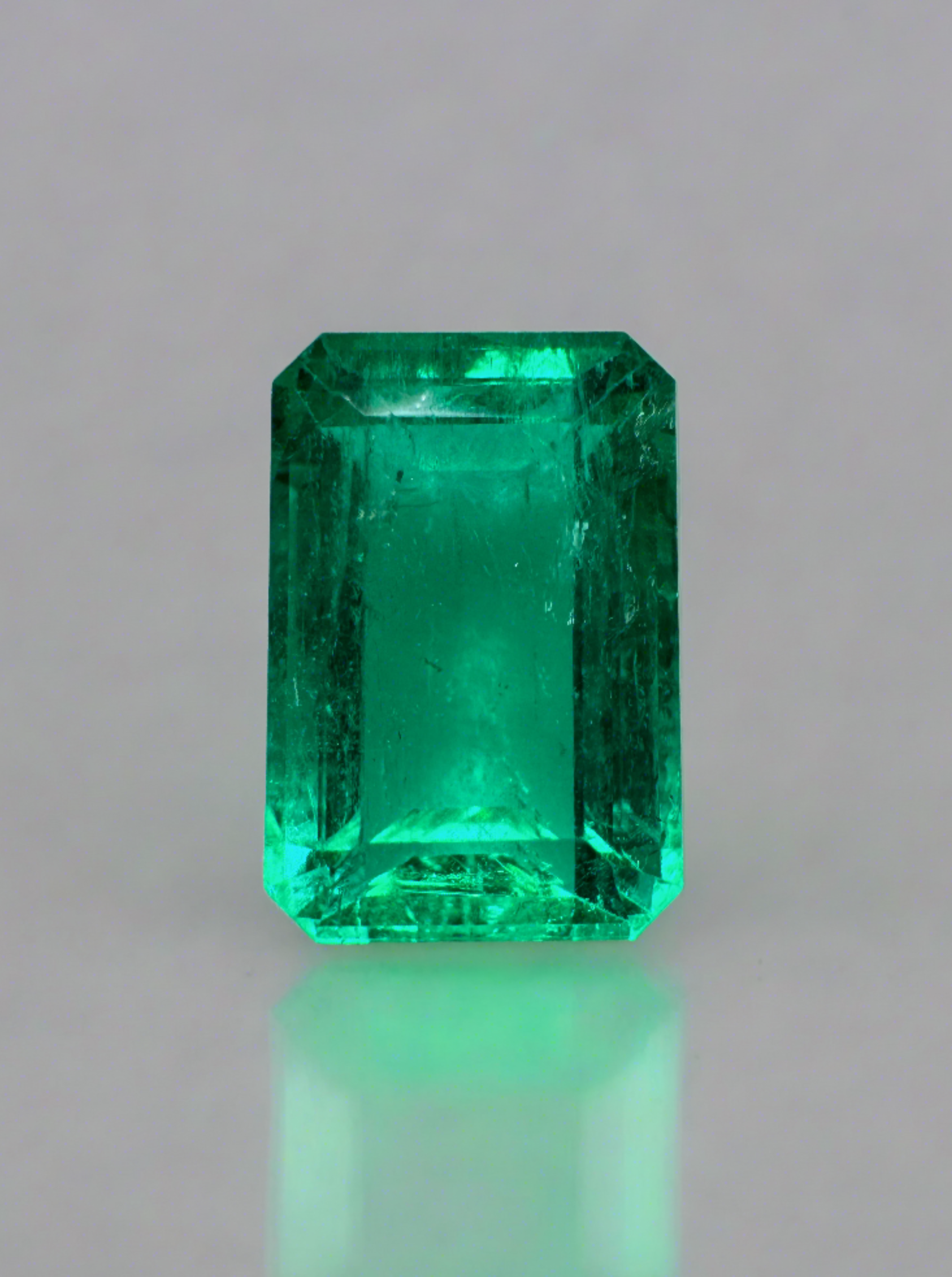 3.40 Carat GIA Certified Vivid Bluish Green Natural Loose Colombian Emerald - Elongated Emerald Cut Gemstone for Jewelry Making, Engagement Rings & Luxury Gifts