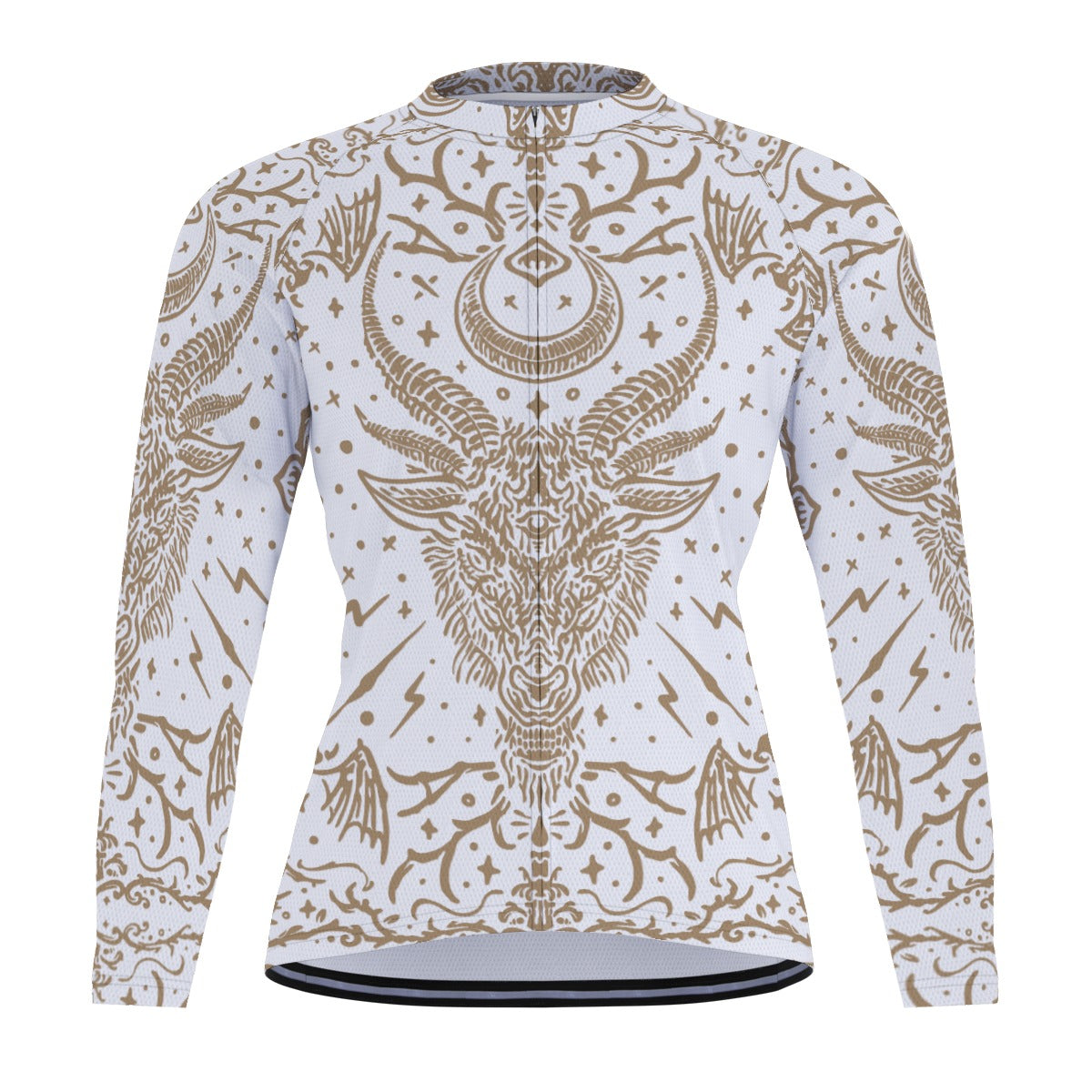Baphomet Raglan Men's Long Sleeve Cycling Jersey - Breathable & Moisture-Wicking Bike Shirt for Road & Mountain Biking | Perfect for Commuting, Training & Outdoor Sports