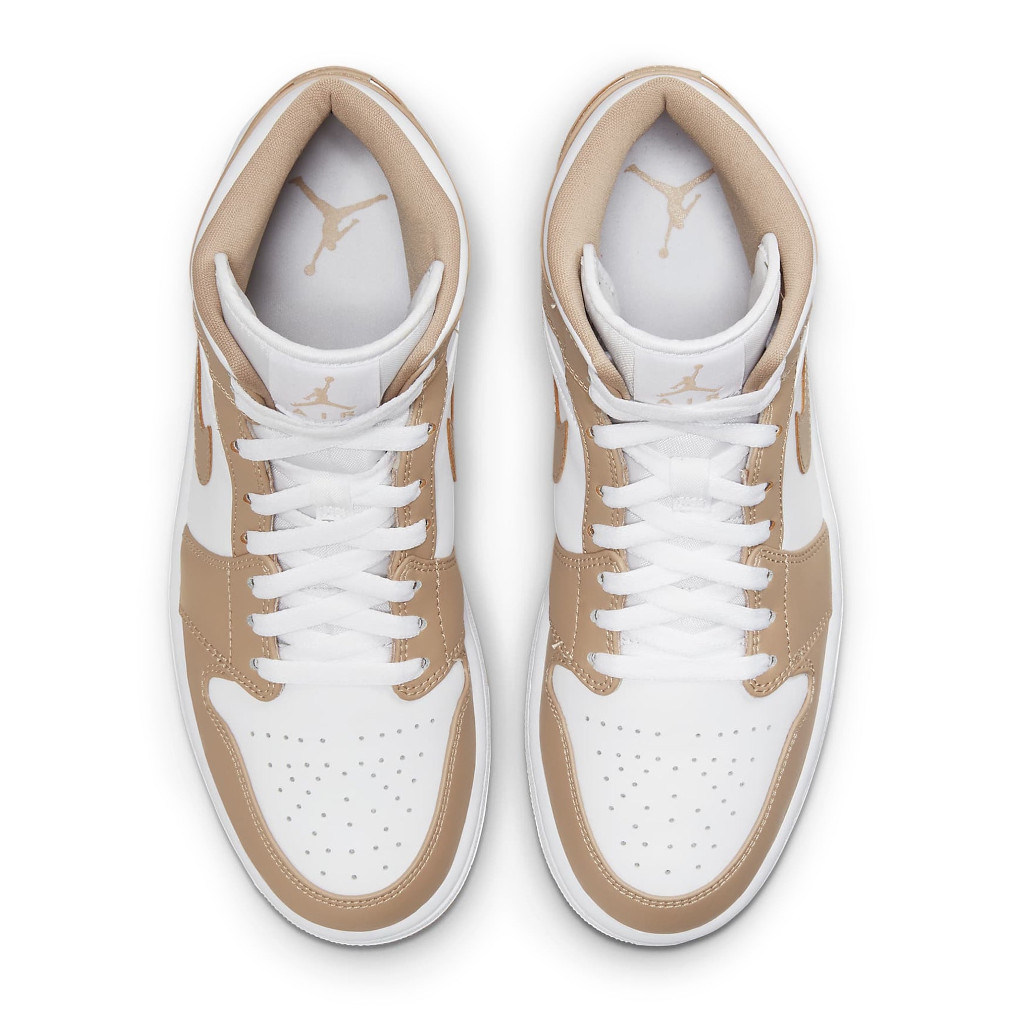 Air Jordan 1 Mid Sneakers - Tan Gum Sole Basketball Shoes for Men | Casual Wear & Street Style Fashion