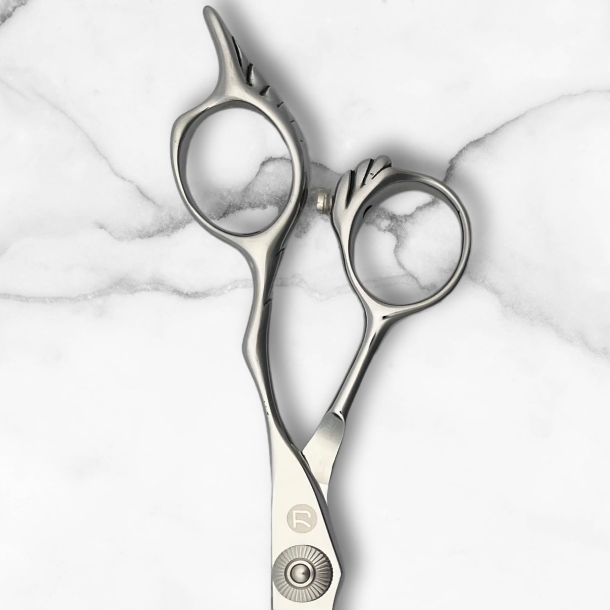 Saki Tsuru Professional Hair Cutting Scissors - 6 Inch Japanese Steel Barber Shears for Stylists - Adjustable Tension Thumb Screw - Perfect for Salon, Home Haircuts & Styling (Set of 2)