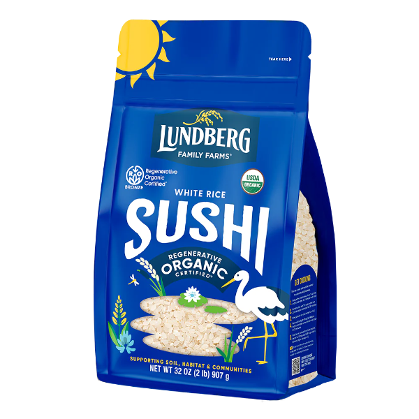 Premium Lundberg Organic Sushi Rice - Short Grain White Rice for Perfect Homemade Sushi Rolls - Great for Sushi Making, Rice Bowls & Asian Cuisine