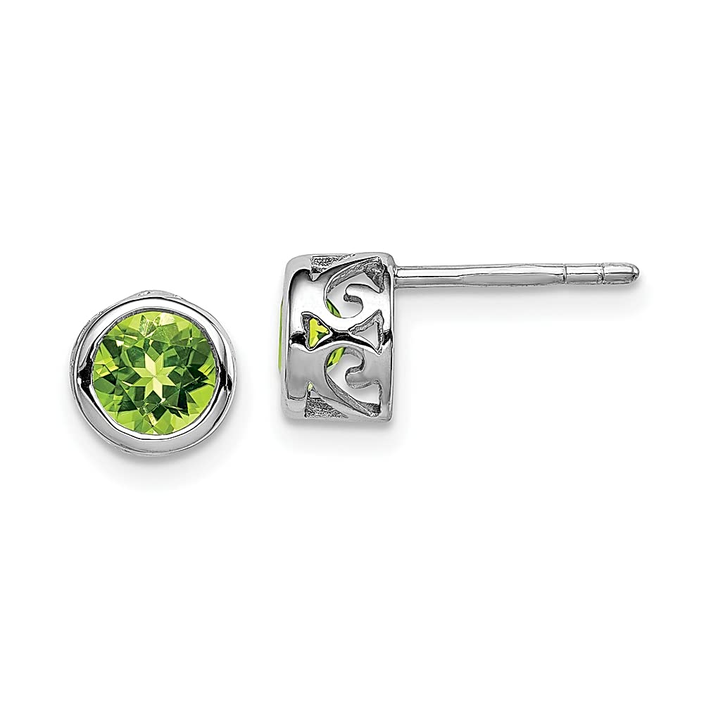 925 Sterling Silver Green Peridot Round Post Stud Earrings - August Birthstone Jewelry for Women | Elegant Gift for Her, Perfect for Weddings, Parties & Everyday Wear