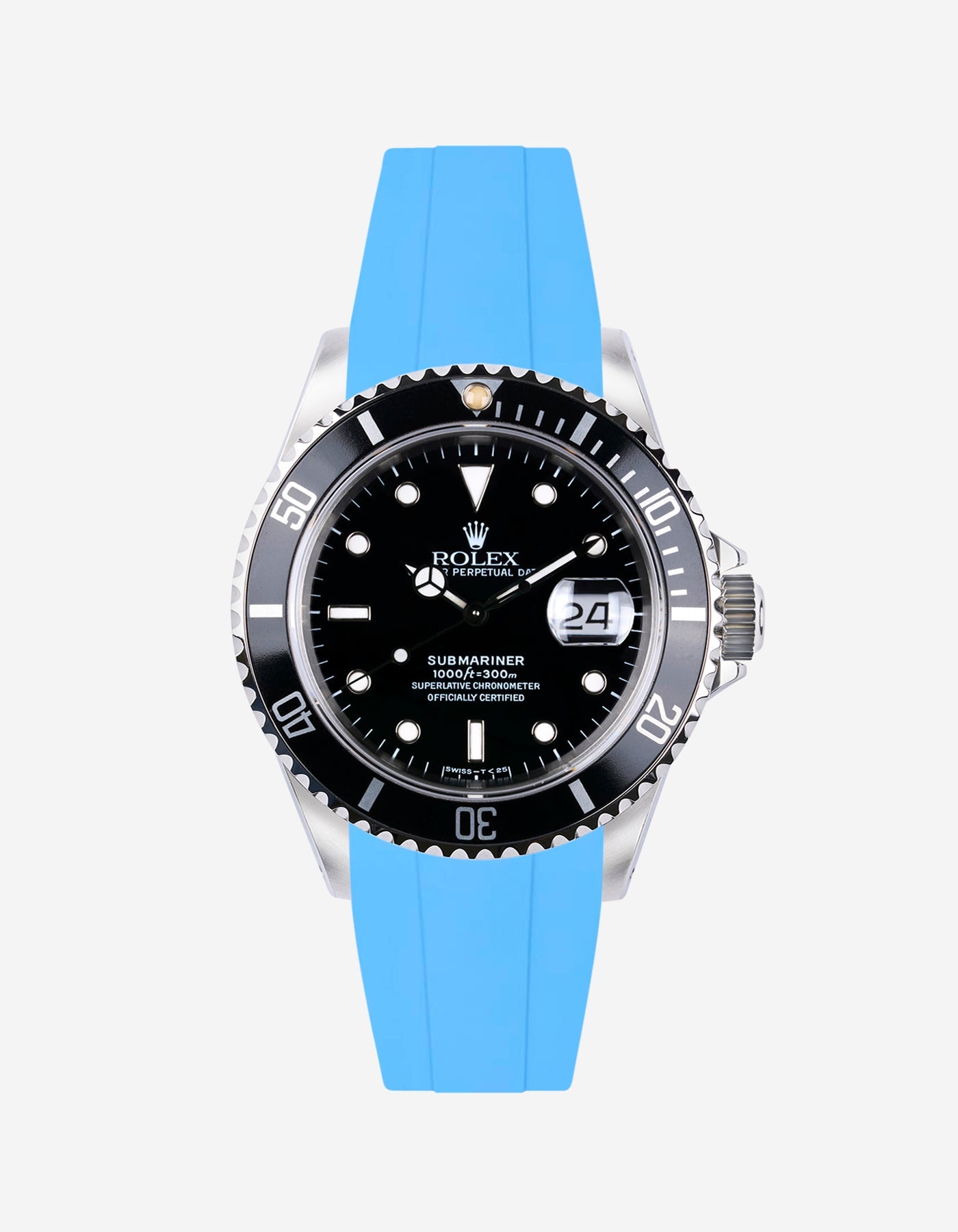 Premium FKM Rubber Watch Band for Rolex Submariner 16610 - Durable, Waterproof Replacement Strap for Diving, Swimming & Outdoor Adventures