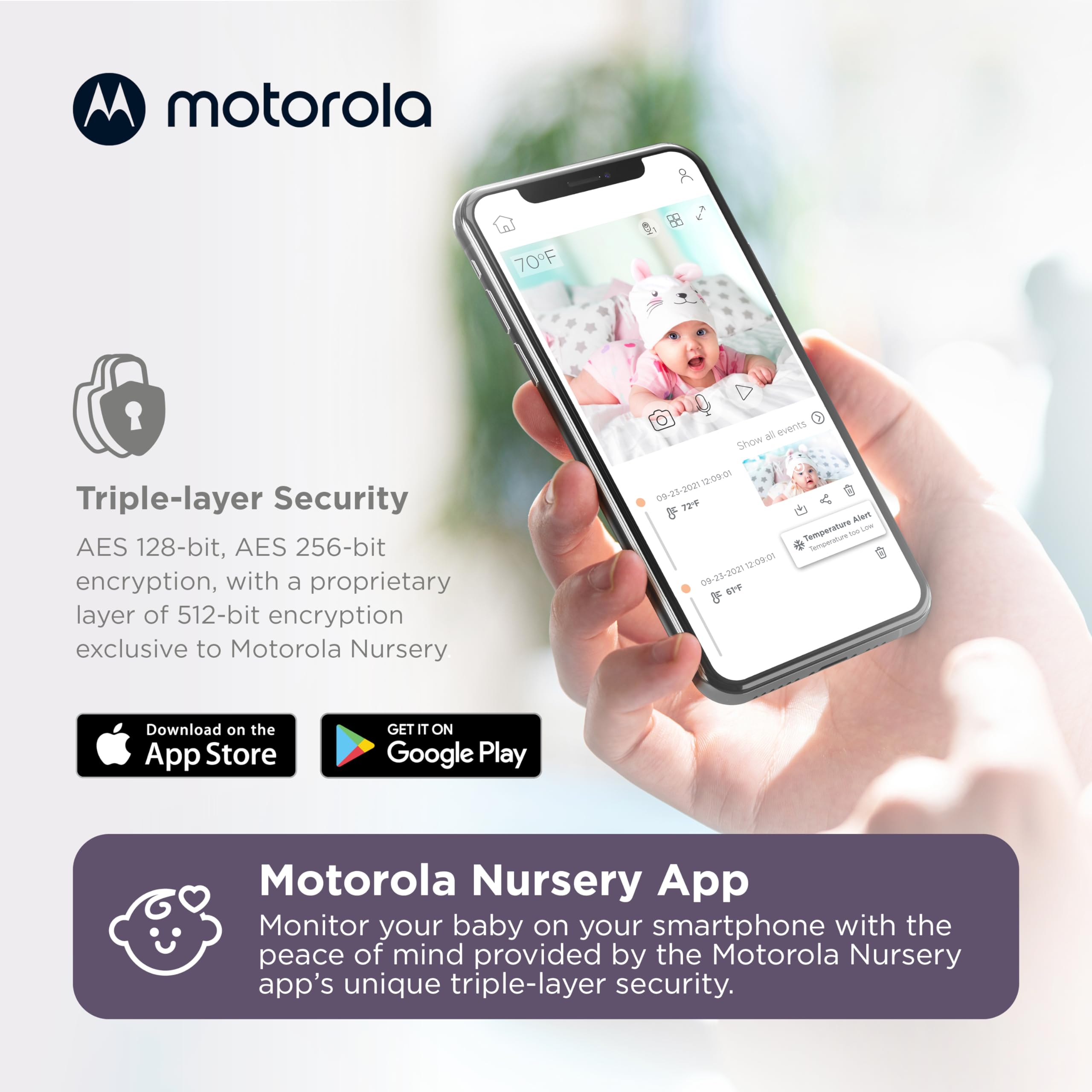 Motorola PIP1500 WiFi Video Baby Monitor with HD Camera, Night Vision & Two-Way Audio - Real-Time Remote Monitoring for Babies & Toddlers at Home or Travel