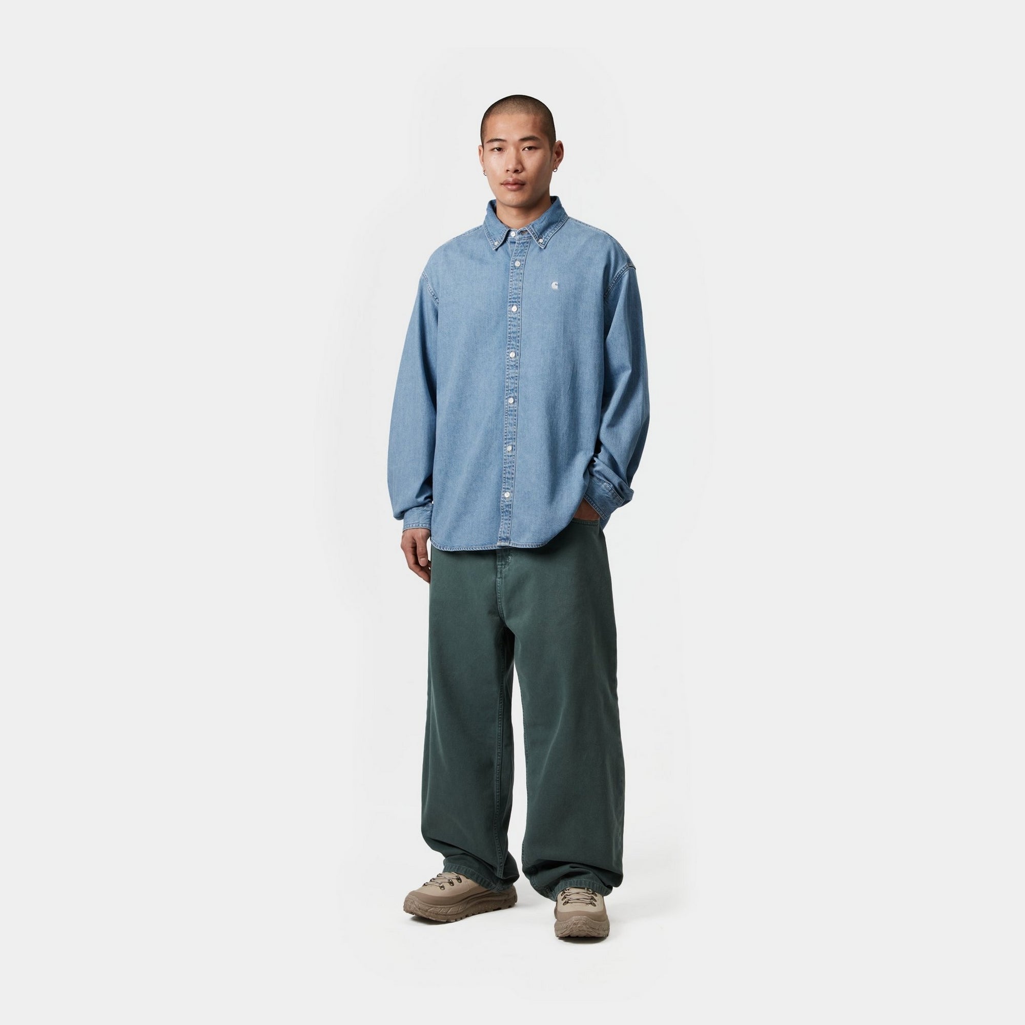 Lucas Shirt for Men - Distressed Blue Denim Button Down Shirt | Casual Wear, Street Style, and Everyday Outfits