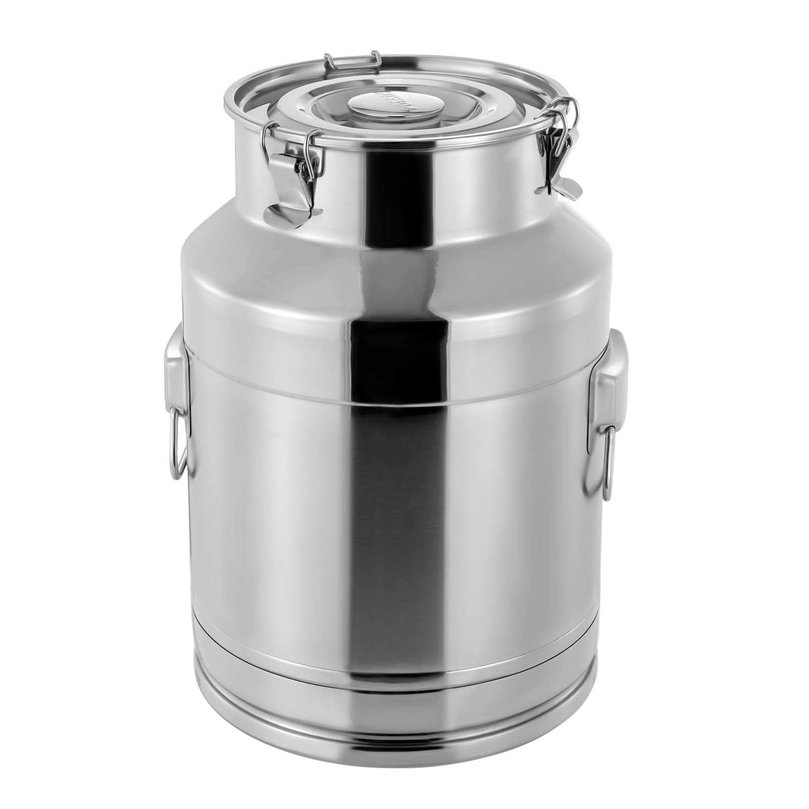 LOYALHEARTDY 28L/7.39Gal Stainless Steel Milk Can - 304 Food Grade Container with Lid & 2 Handles for Milk, Wine, Oil, Grain & Liquid Storage - Perfect for Farm, Dairy, Brewing & Commercial Use