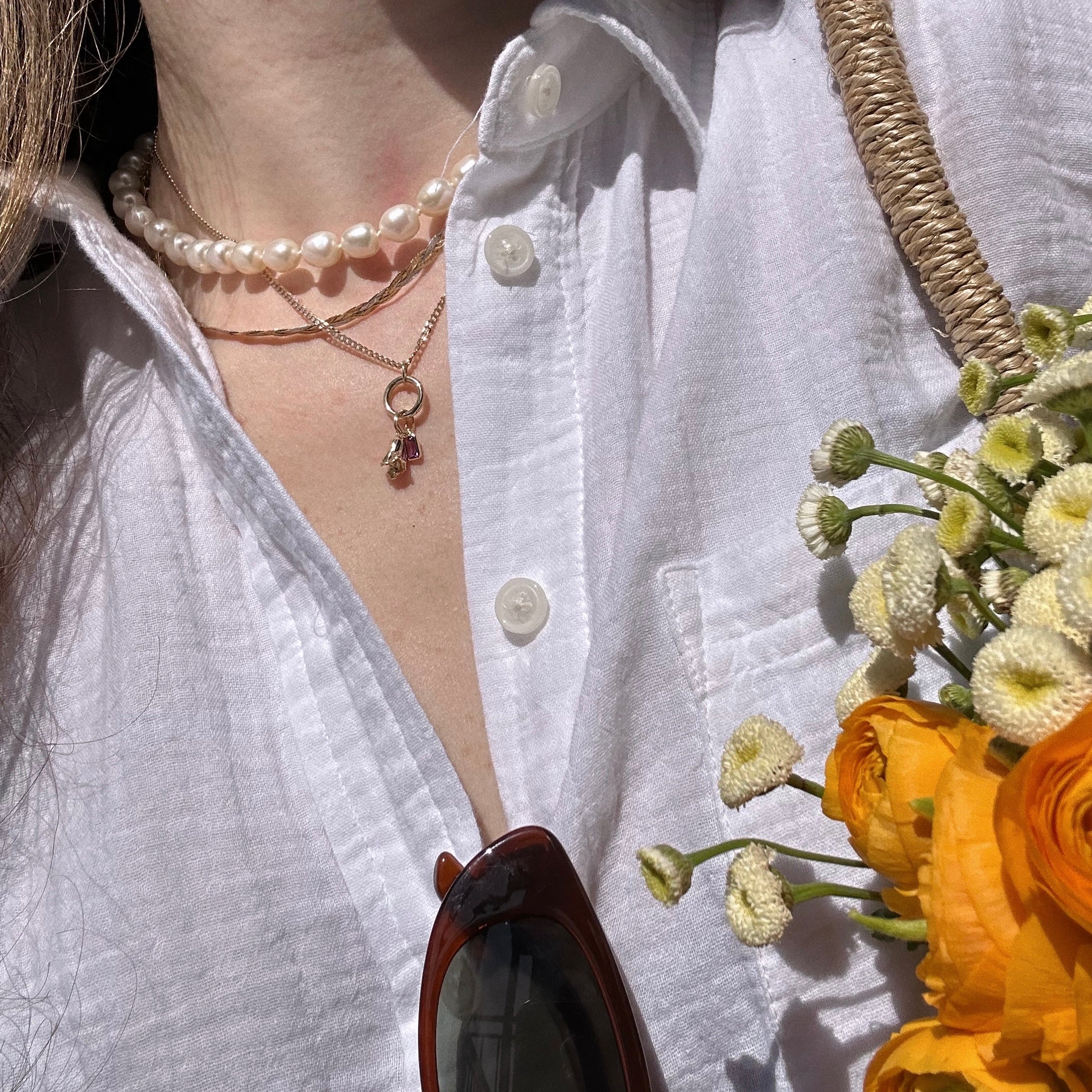 Solid Gold Birth Flower Bud Charm Necklace - Personalized Zodiac Jewelry Gift for Women - Perfect for Birthdays, Anniversaries & Special Occasions