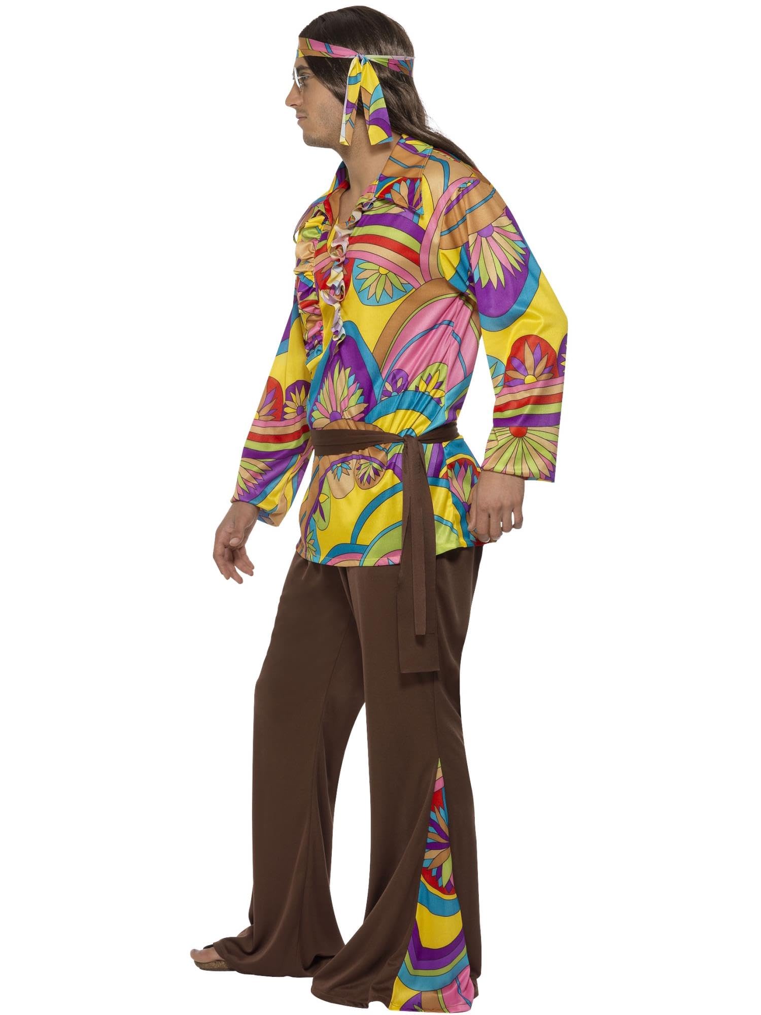 Smiffy's Men's Psychedelic Hippie Costume - 60s Groovy Outfit for Halloween, Theme Parties & Cosplay