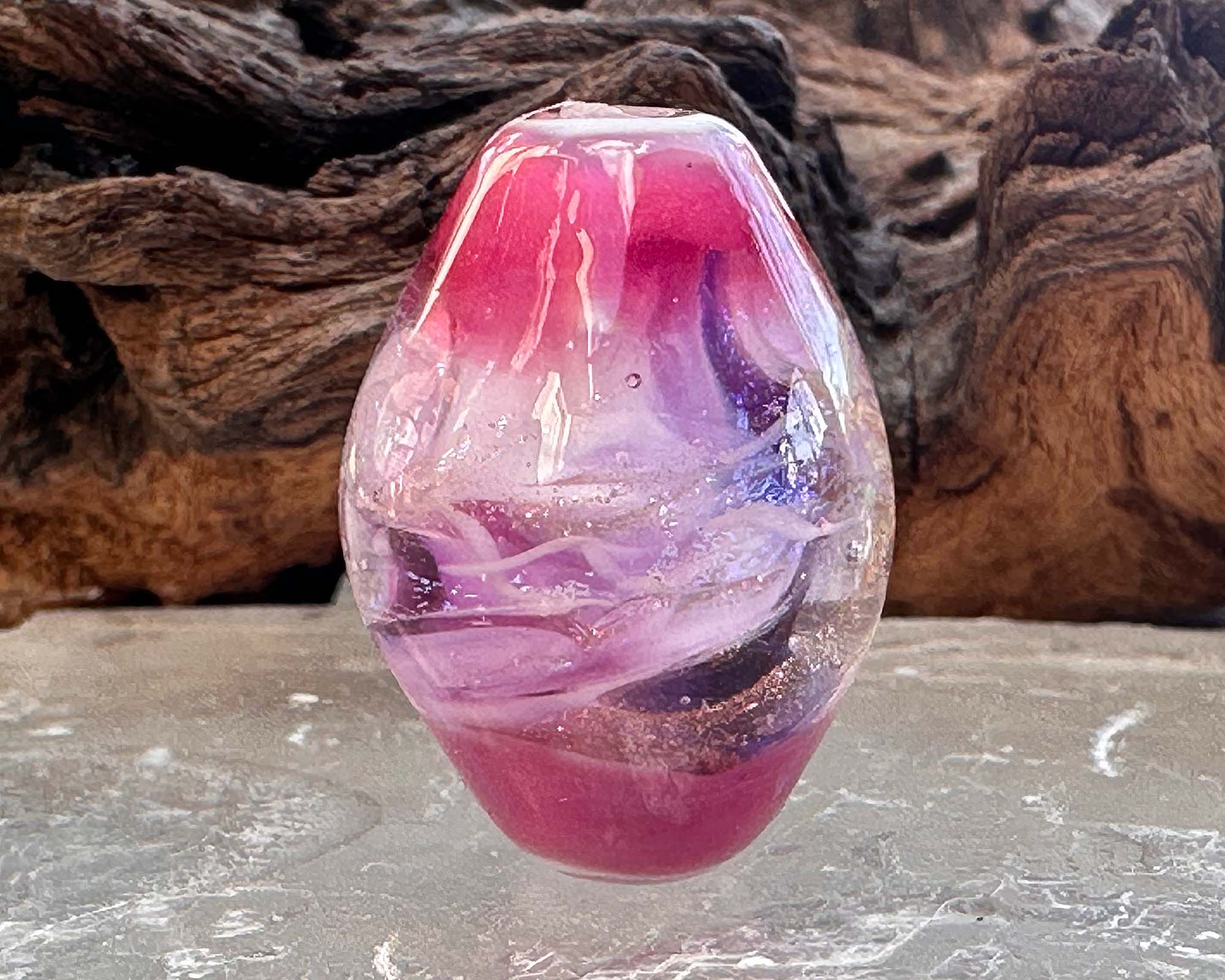 Handmade Purple & Pink Swirl Glass Focal Bead for Jewelry Making - DIY Necklace, Bracelet & Earring Designs - Perfect for Beaders & Craft Enthusiasts