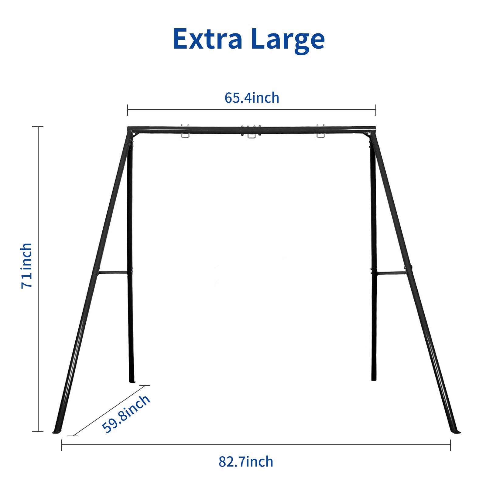 IKARE Heavy Duty Metal Swing Frame - Extra Large Swing Stand for Kids & Adults, 440 LB Weight Capacity, Fits Most Swings - Perfect for Indoor/Outdoor Play, Backyard, Garden & Playground Fun