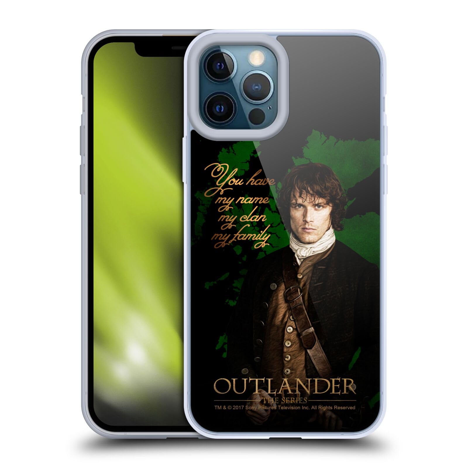 Officially Licensed Outlander Jamie Portraits Soft Gel Phone Case for Apple iPhone 12 Pro Max - Durable Protection & Stylish Design - Perfect for Fans, Daily Use & Gift Giving
