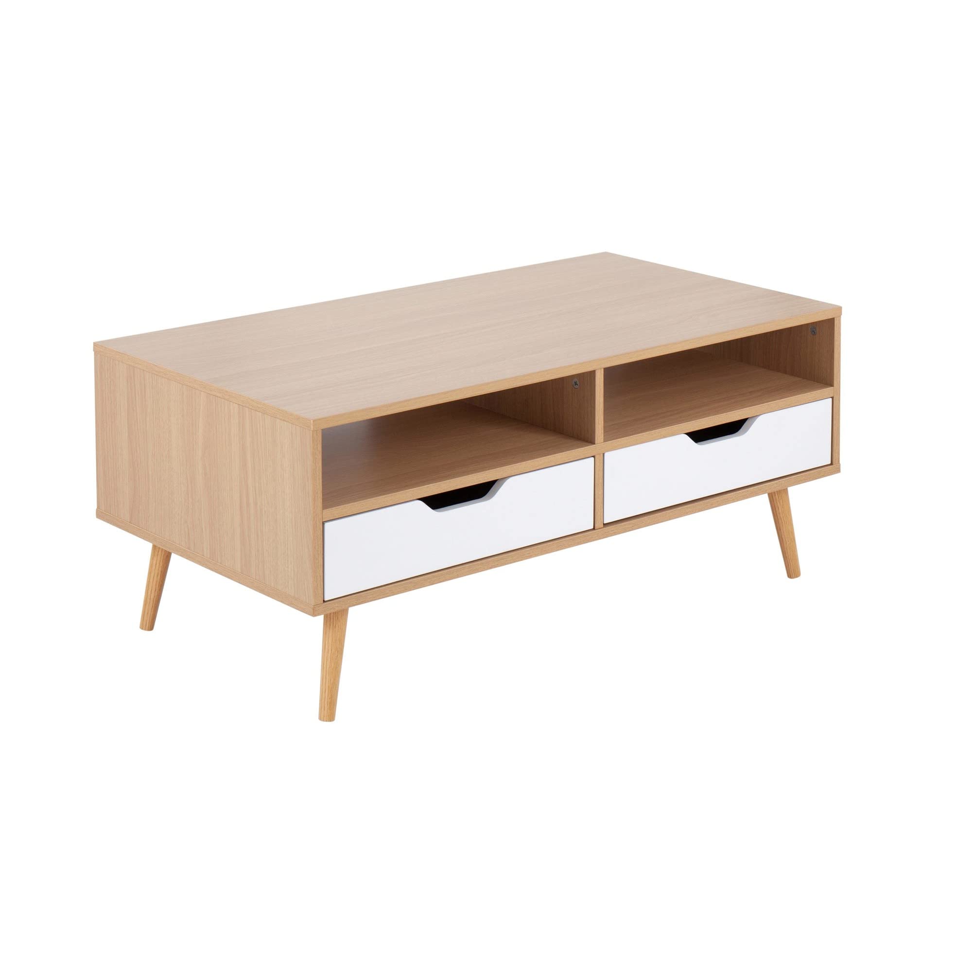 LumiSource Astro Modern Coffee Table with Storage - Wooden Living Room Center Table, Small Space-Saving Design for Home Decor | Perfect for Apartments, Dorms & Cozy Spaces