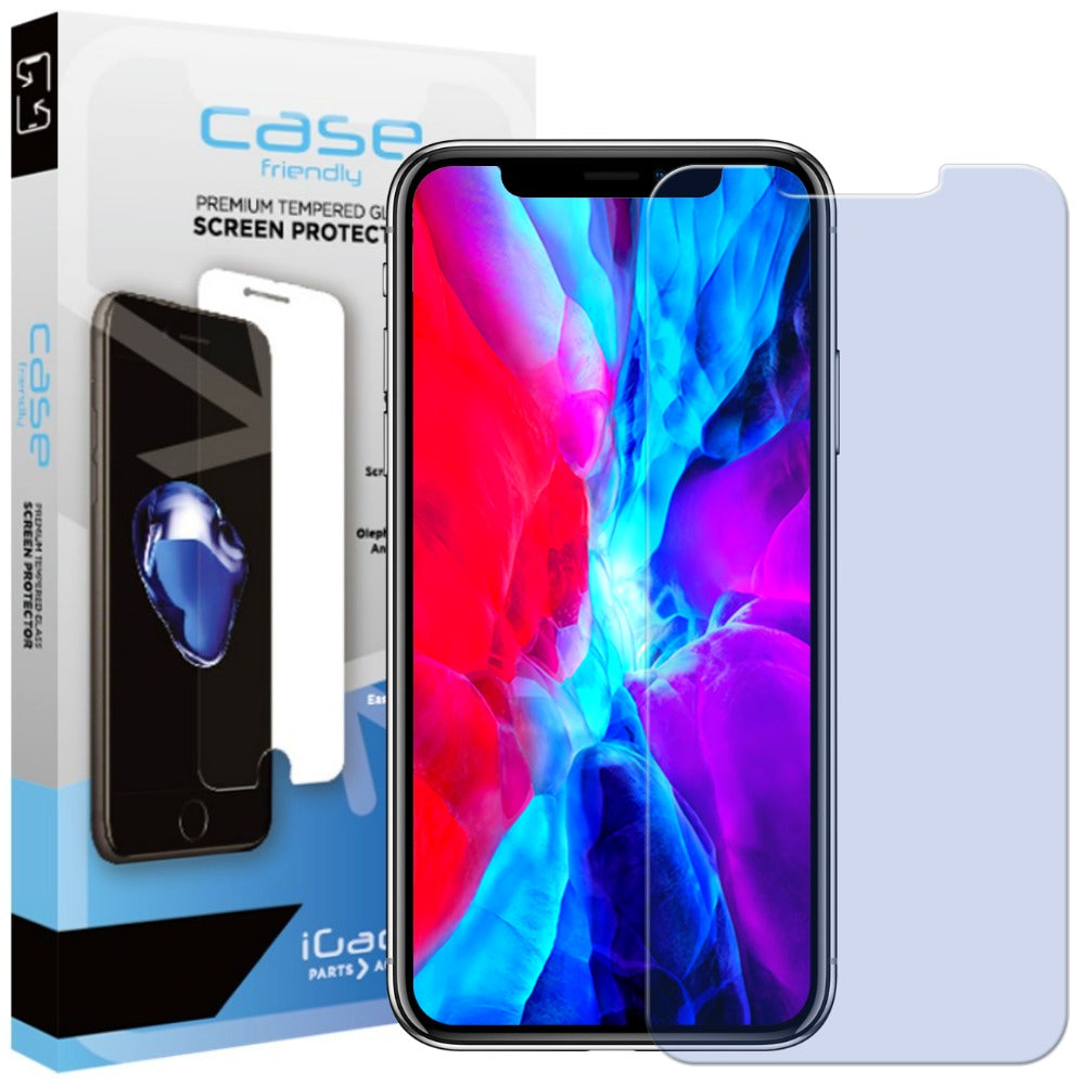 iPhone 12 Pro Max Screen Protector - Tempered Glass with Blue Light Filter & Case Compatible | Perfect for Work, Gaming & Nighttime Use