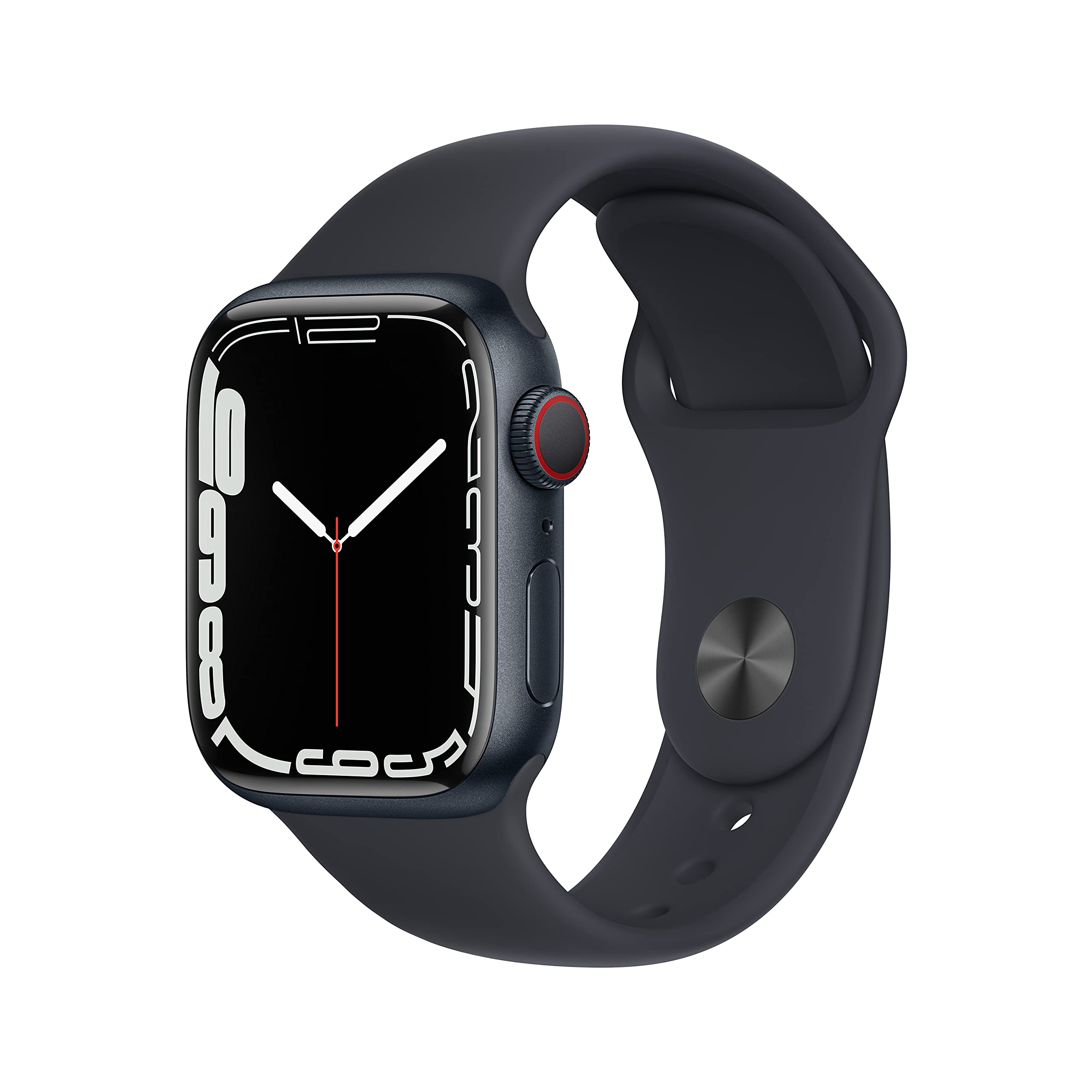 Apple Watch Series 7 (GPS + Cellular, 41mm) Midnight Aluminum Case with Sport Band - Renewed Premium Smartwatch for Fitness Tracking, Calls & Notifications - Perfect for Running, Swimming & Daily Use