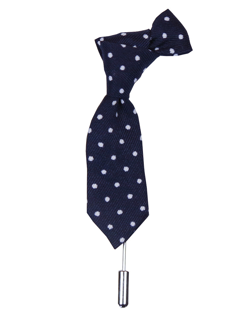 DÉCLIC Spotted Navy Blue Tie Lapel Pin - Elegant Lapel Accessory for Men's Suits, Weddings & Formal Events
