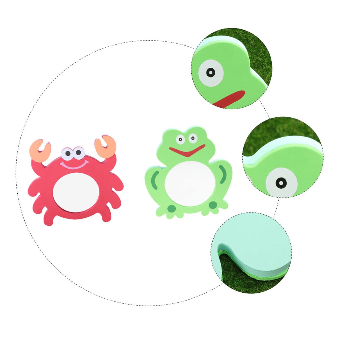 HEMOTON 8-Piece EVA Cartoon Mirror Bath Toys Set - Fun & Safe Bathtime Mirrors for Kids - Perfect for Baby Bath Time, Sensory Play & Toddler Learning Activities