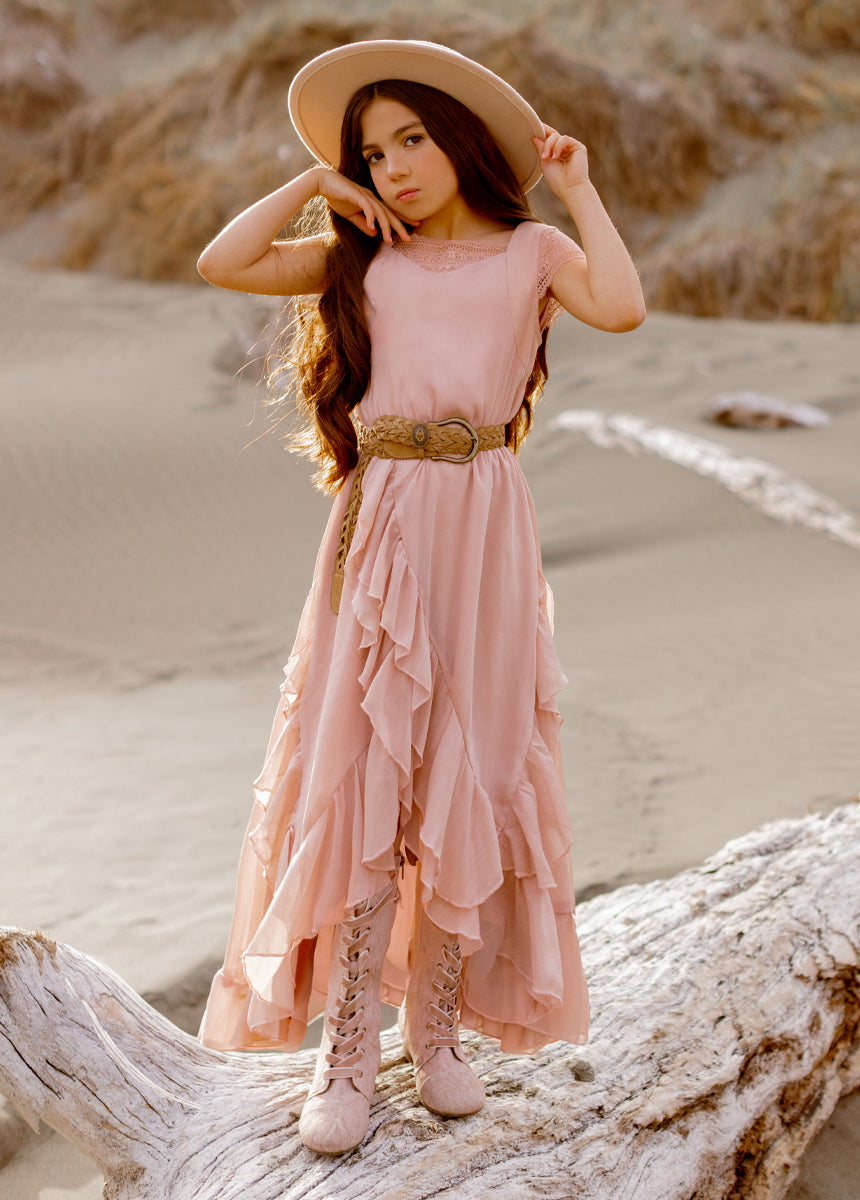 Belleann Women's Flowy Desert Shell Dress - Elegant Boho Maxi Dress for Beach, Vacation & Summer Outfits