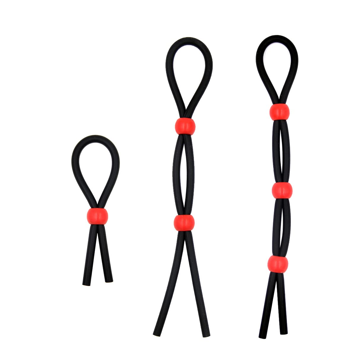Premium Adjustable Cock Ring Set - 3 Pack Silicone Penis Rings for Men & Couples, Rope & Exercise Rings for Enhanced Pleasure, Delay & Performance - Perfect for Intimate Play, Couples Games & Sensual Workouts