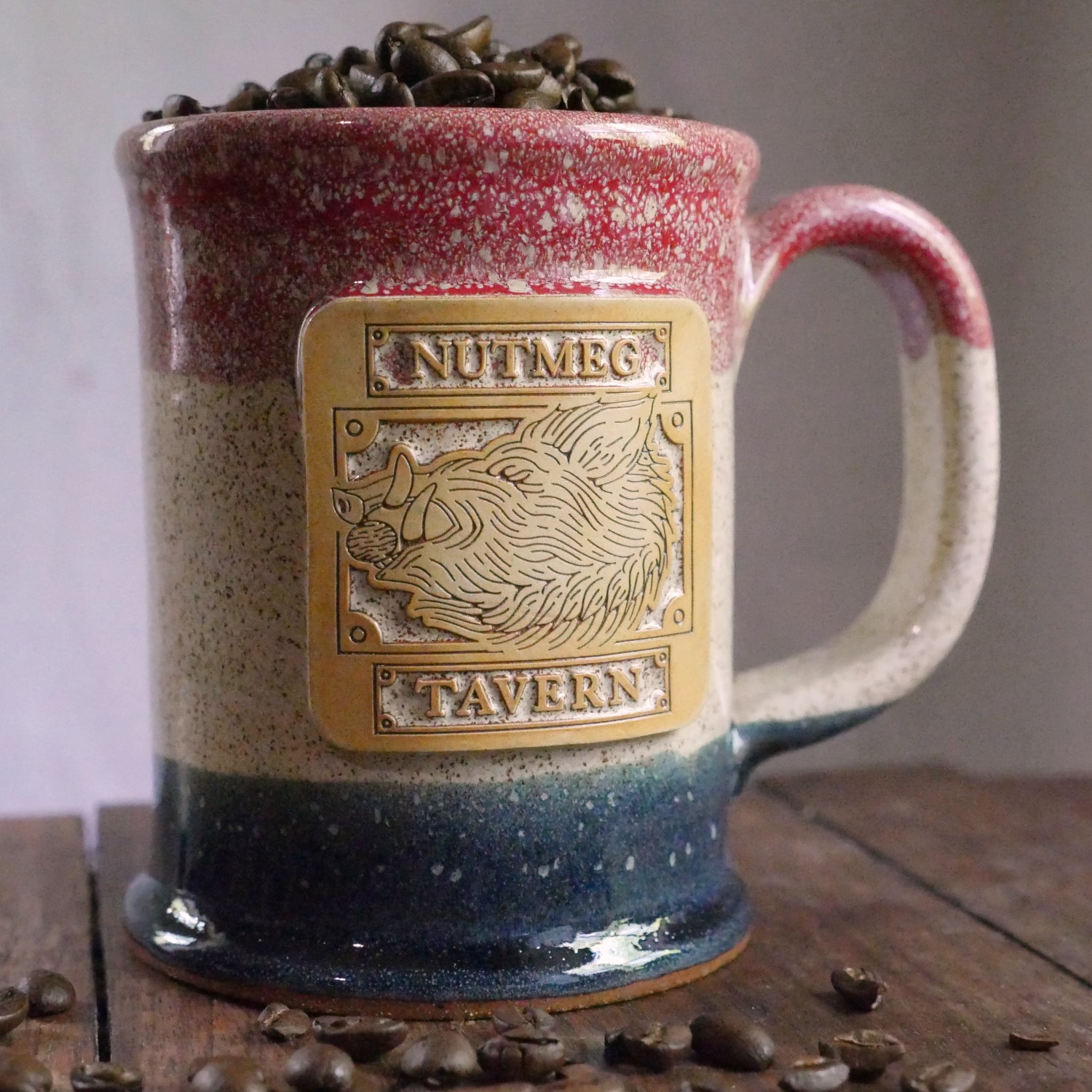 Handmade Nutmeg Tavern Mug - Ceramic Coffee Cup with Handle for Hot & Cold Drinks - Perfect for Coffee, Tea, Beer or Home Decor - Great Gift for Kitchen, Office or Camping Use
