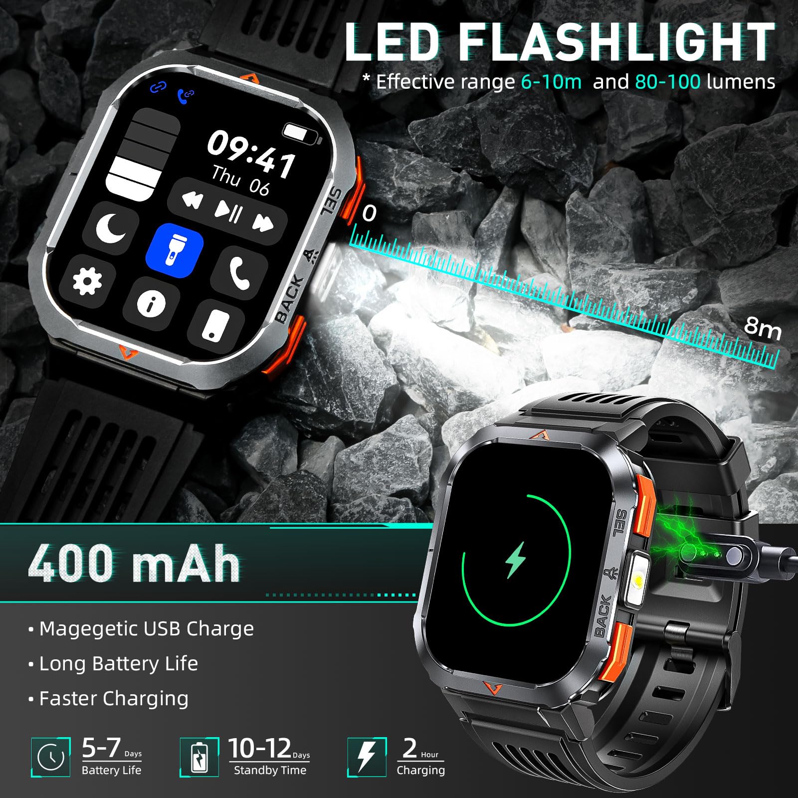 Military Smart Watch for Men - 2.02