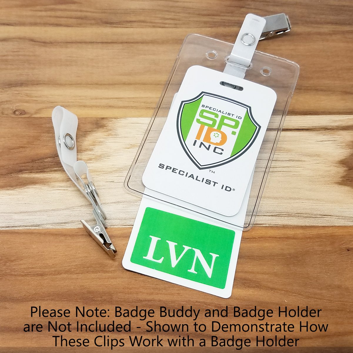 100 Pack Bulk Dual Strap ID Badge Clips - Heavy Duty Reinforced Badge Holders for Work ID Cards, Nurses, Teachers & Professionals - Secure Attachment for Scrubs, Pockets & Lanyards - Office, Hospital & School Use