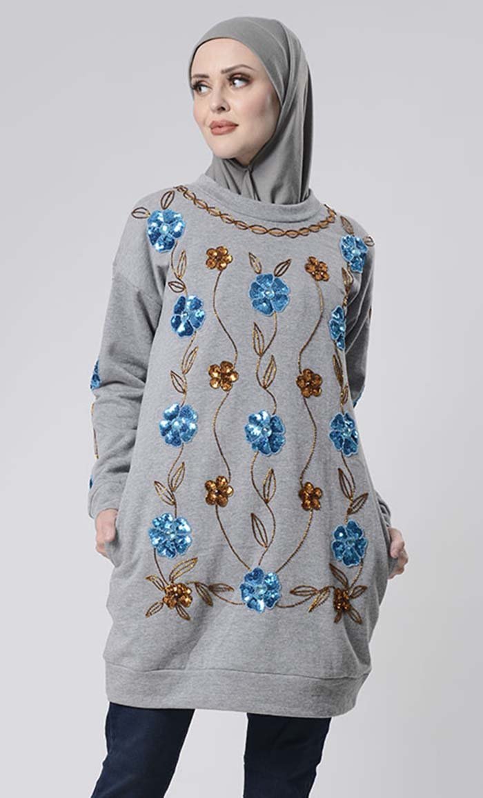 Floral Embroidered Sweater for Women - Boho Chic Knit Pullover - Vintage Style Cardigan - Perfect for Fall Outfits & Casual Wear